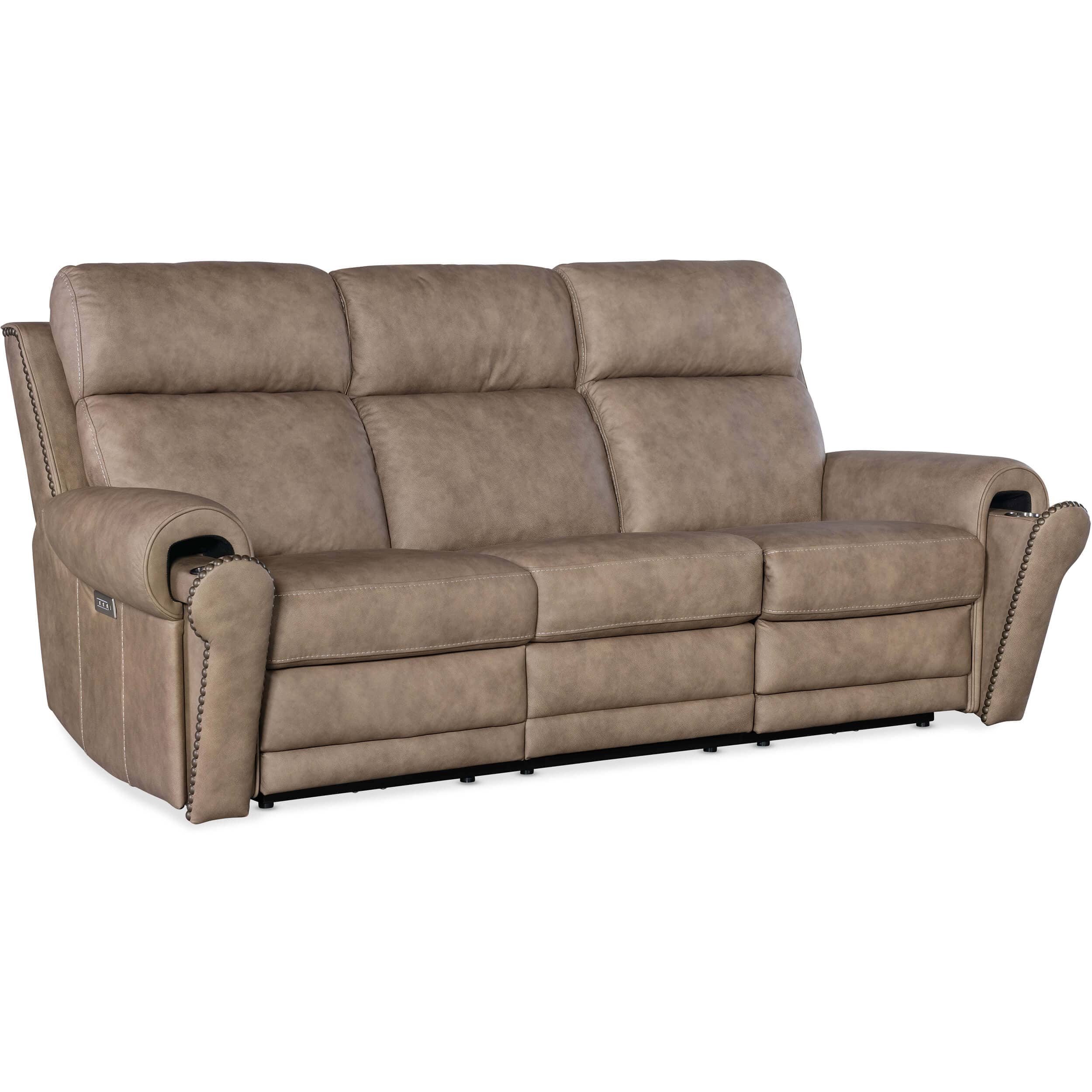 Duncan Leather Power Sofa, Kalahari Camel - Image 7