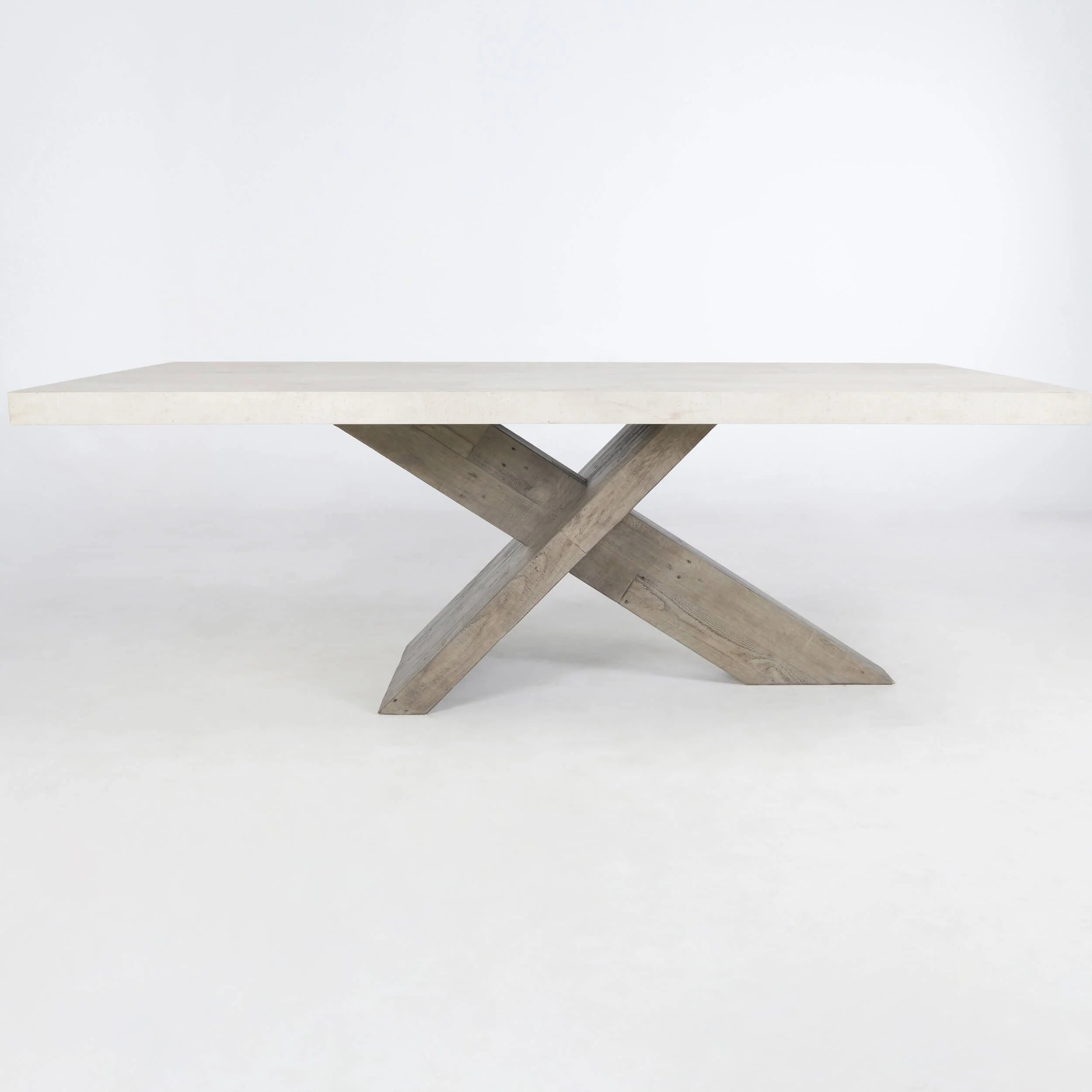 Durant 84" Dining Table, Antique White/Distressed Gray - Image 2