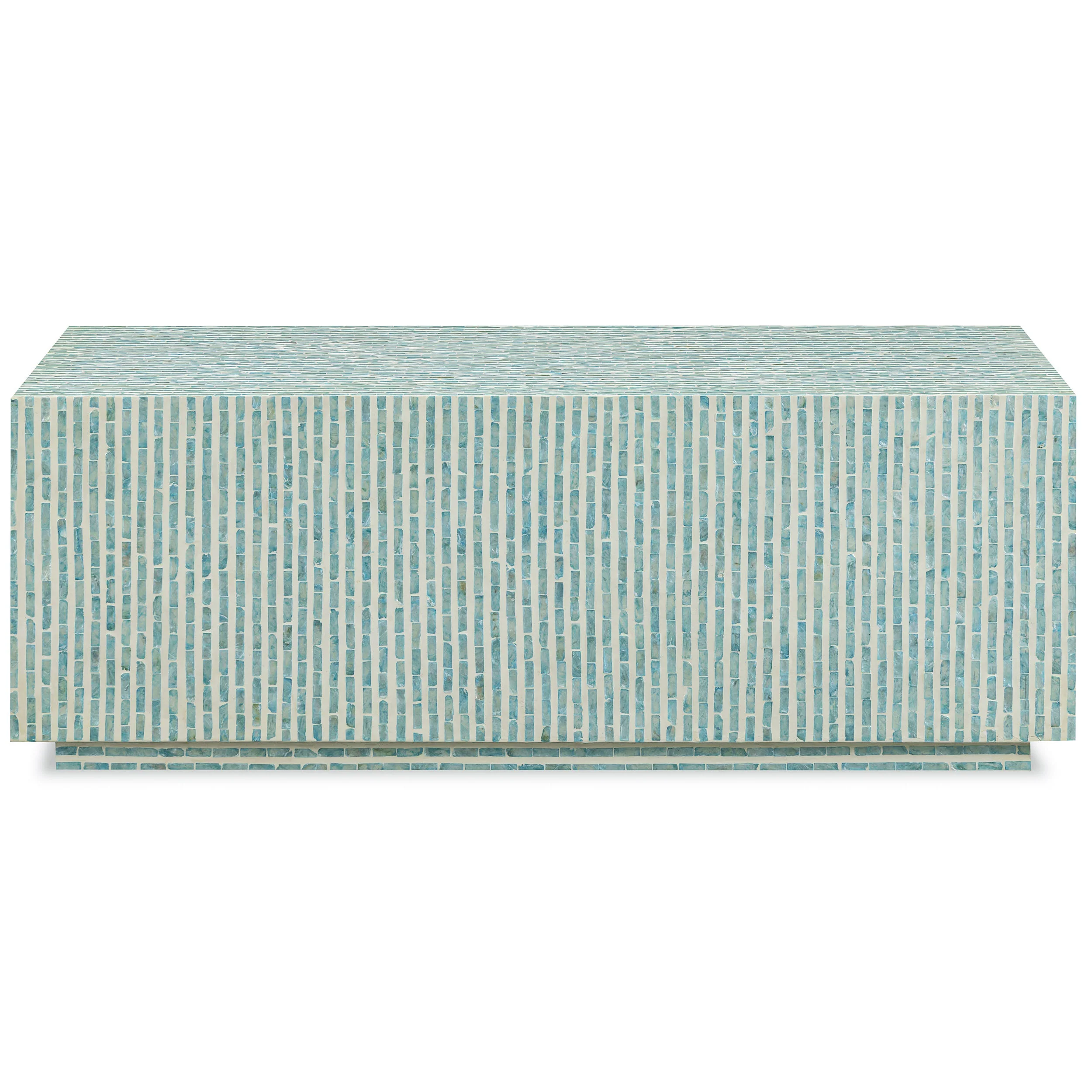 Earl Rectangular Coffee Table, Light Blue - Image 2