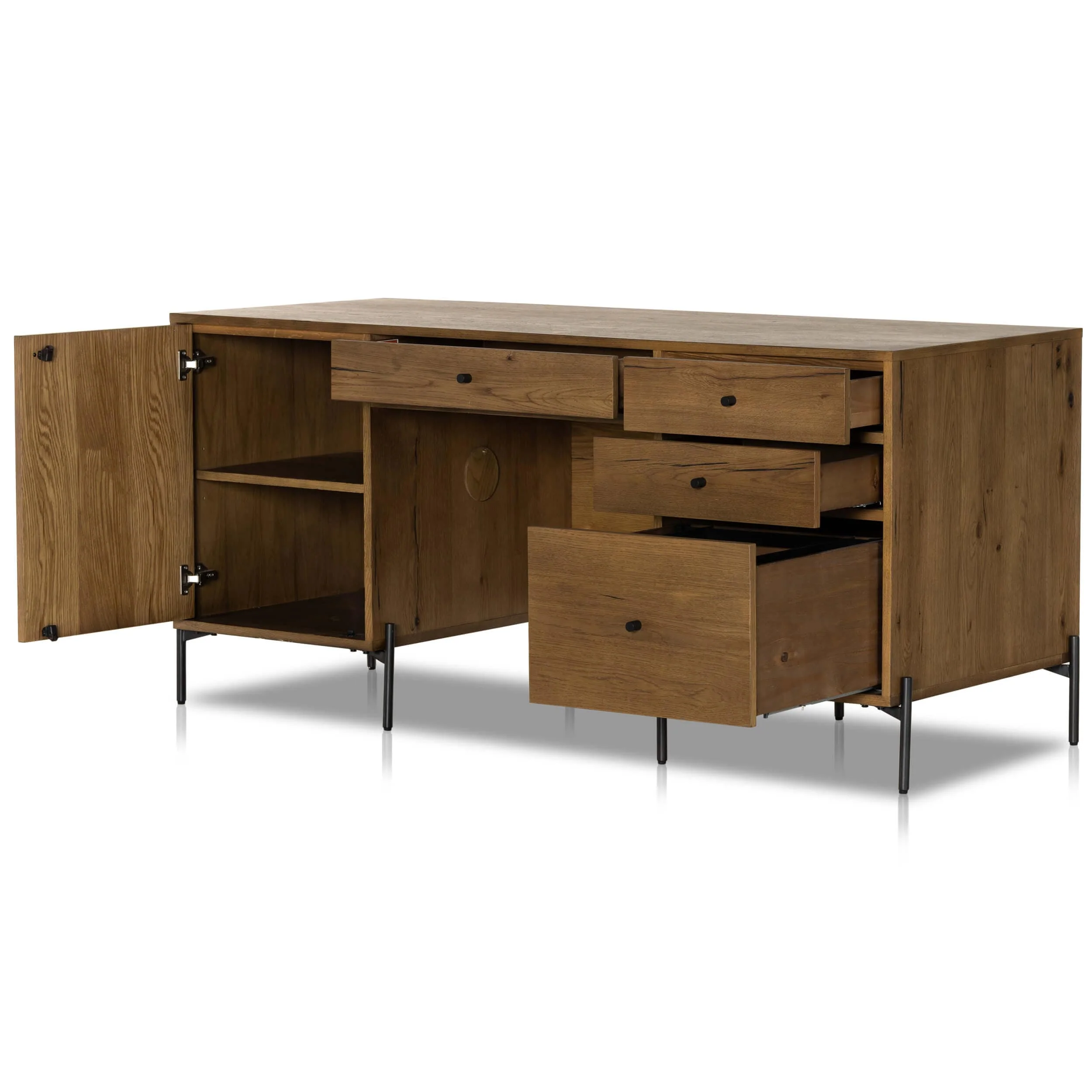 Eaton Executive Desk, Amber Oak by Four Hands - Image 4