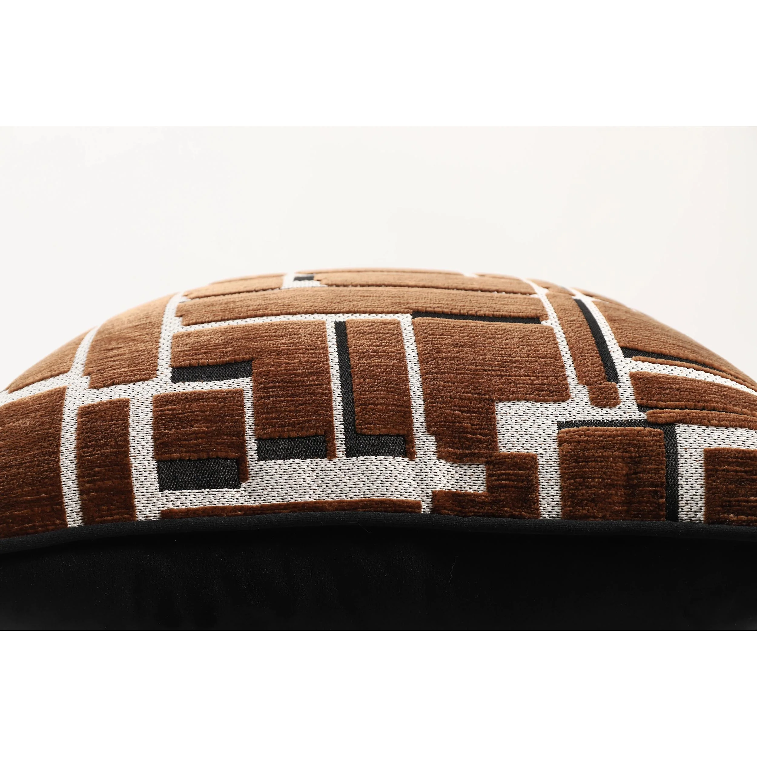 Eclipse Pillow, Coffee Modern Grid - Image 3