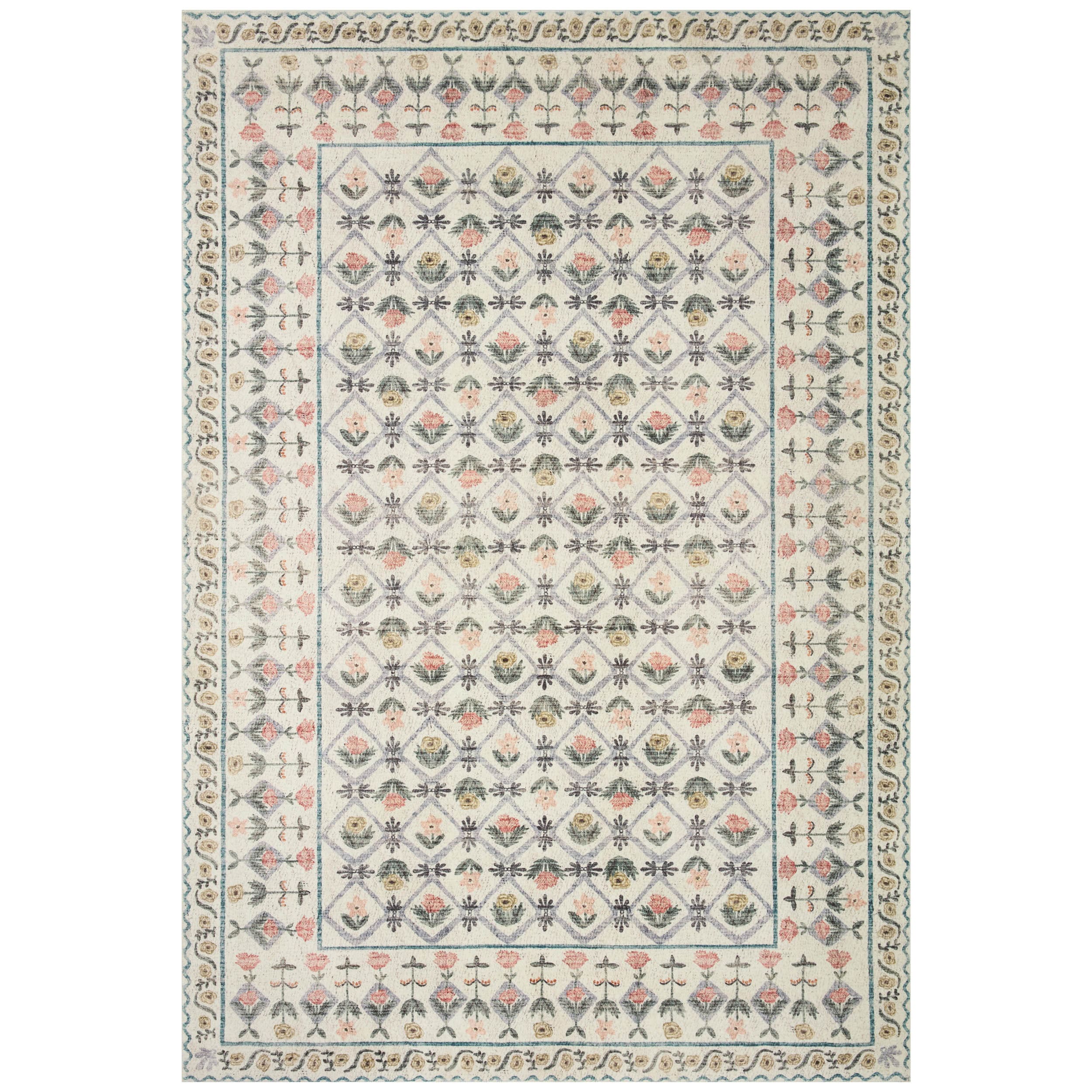 Rifle Paper Co. x Loloi Rug Eden EDE-03, Lattice Ivory