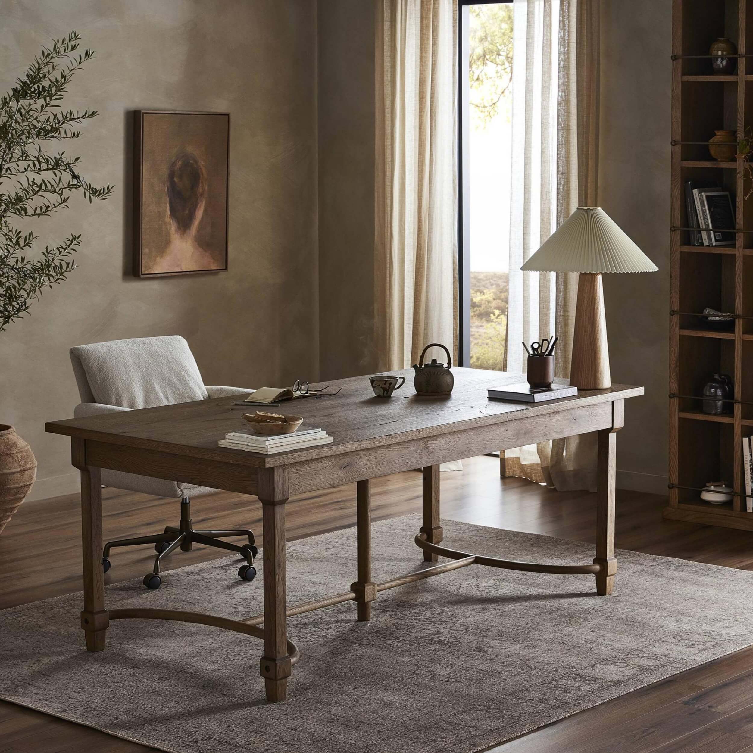 Edison Desk, Worn Oak by Amber Lewis x Four Hands - Image 6