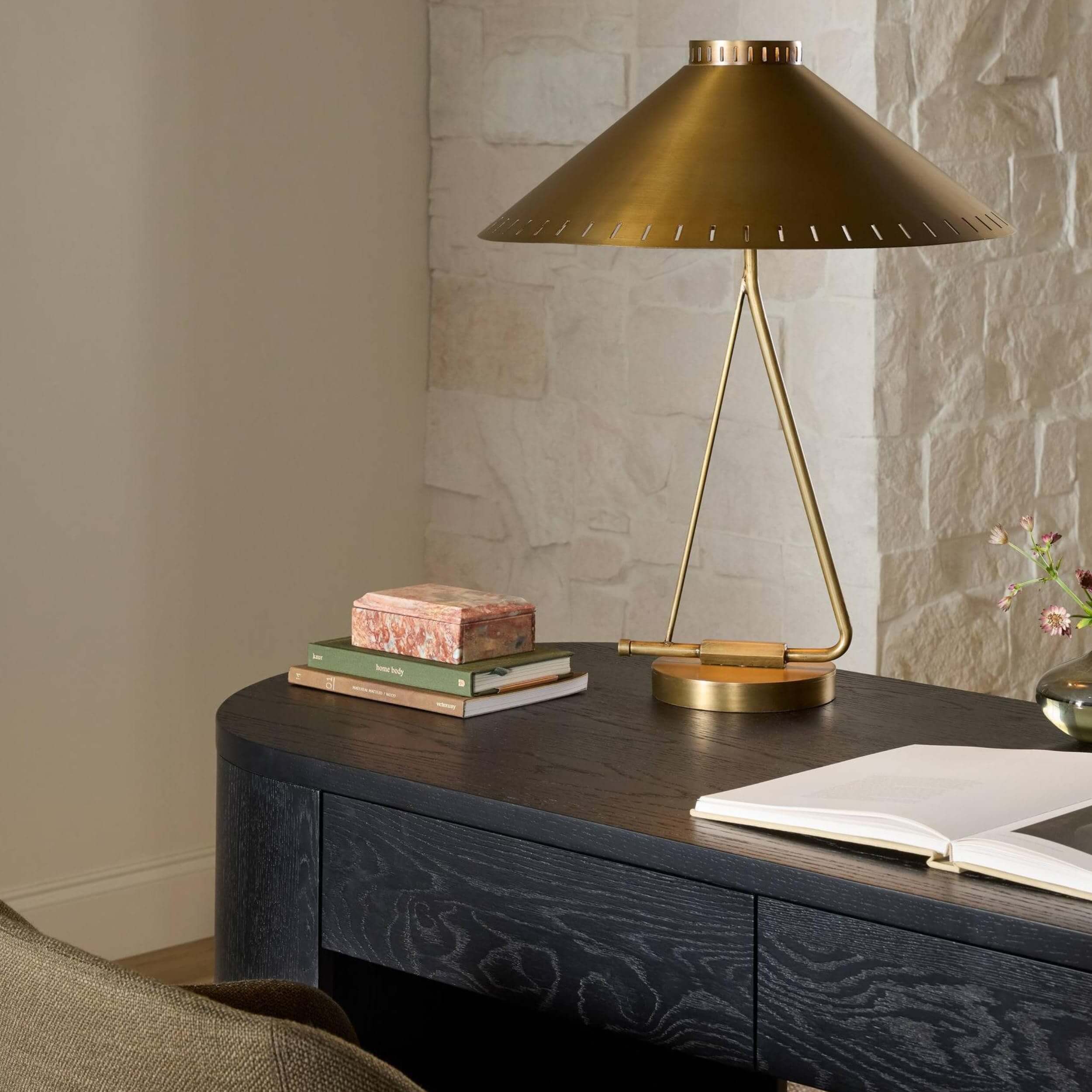 Egon Table Lamp, Antique Brass by Four Hands - Image 5