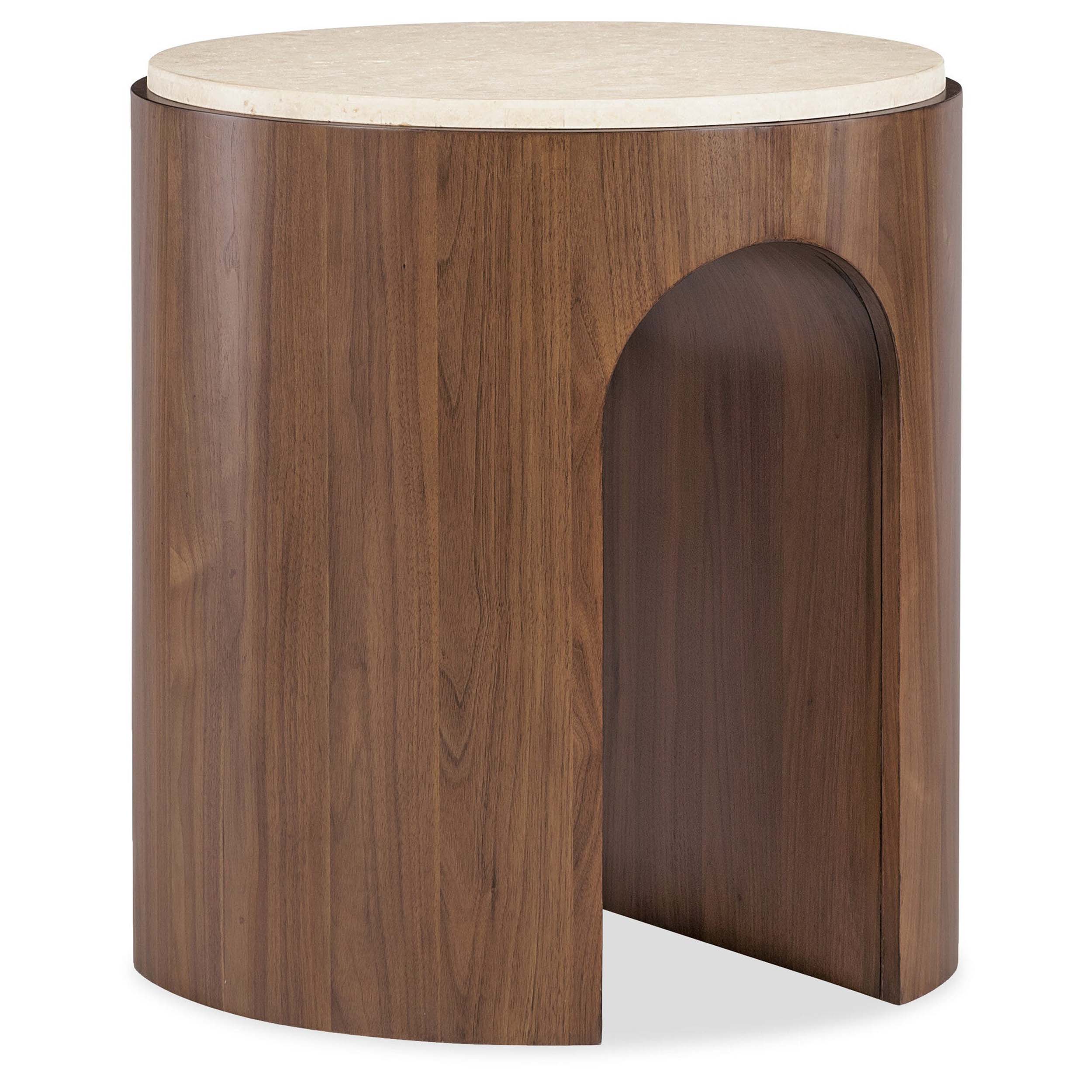 Eleana Round Arch End Table, Walnut
