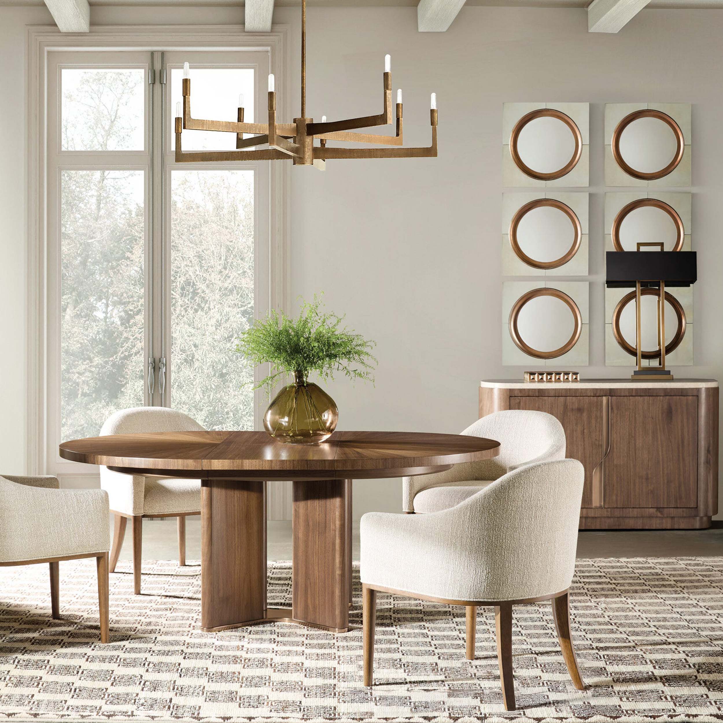 Eleana Round Extendable Dining Table, Light Caramel - Image 5