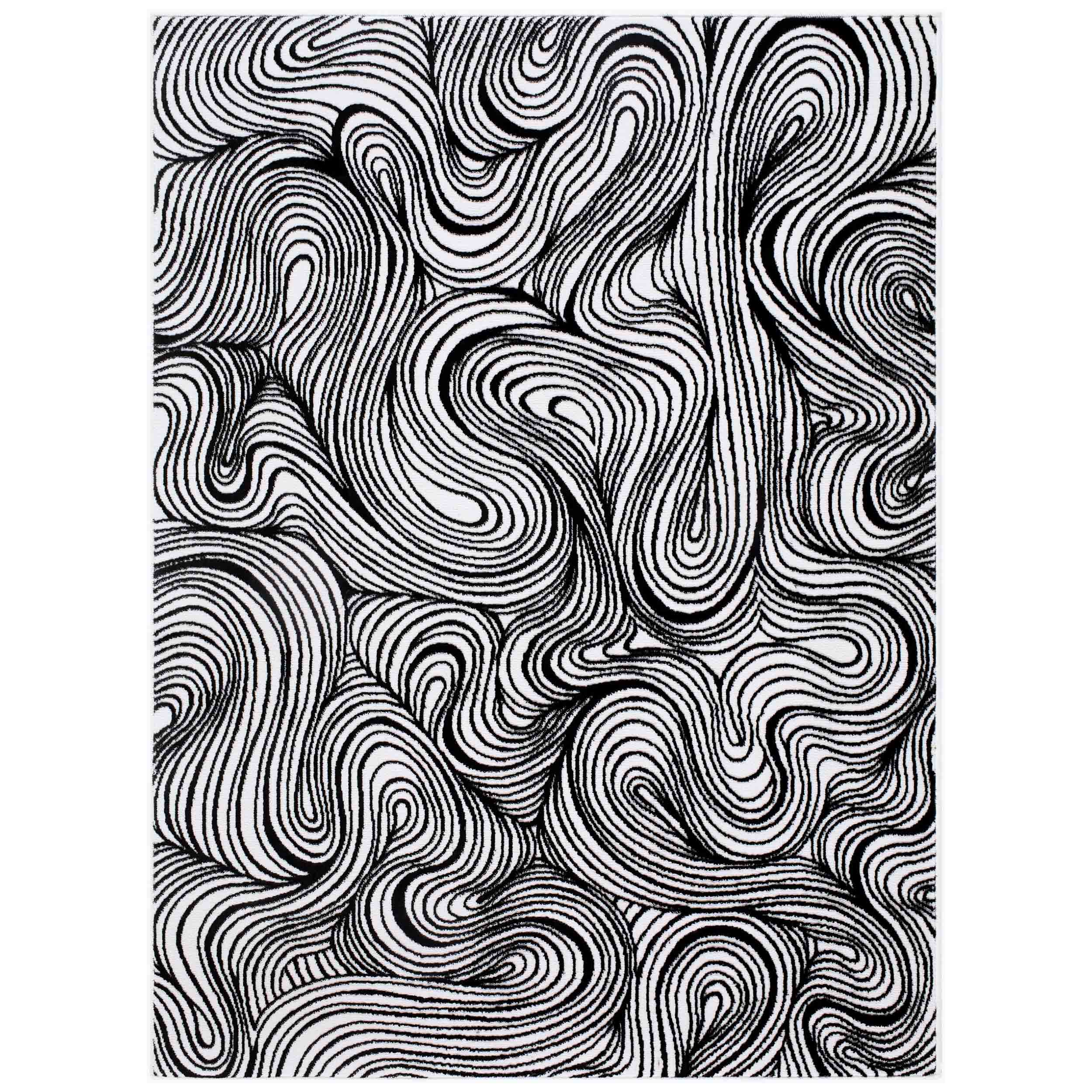 Elle Decor x Livabliss Rug Grenelle EDGN-2307, Black/White
