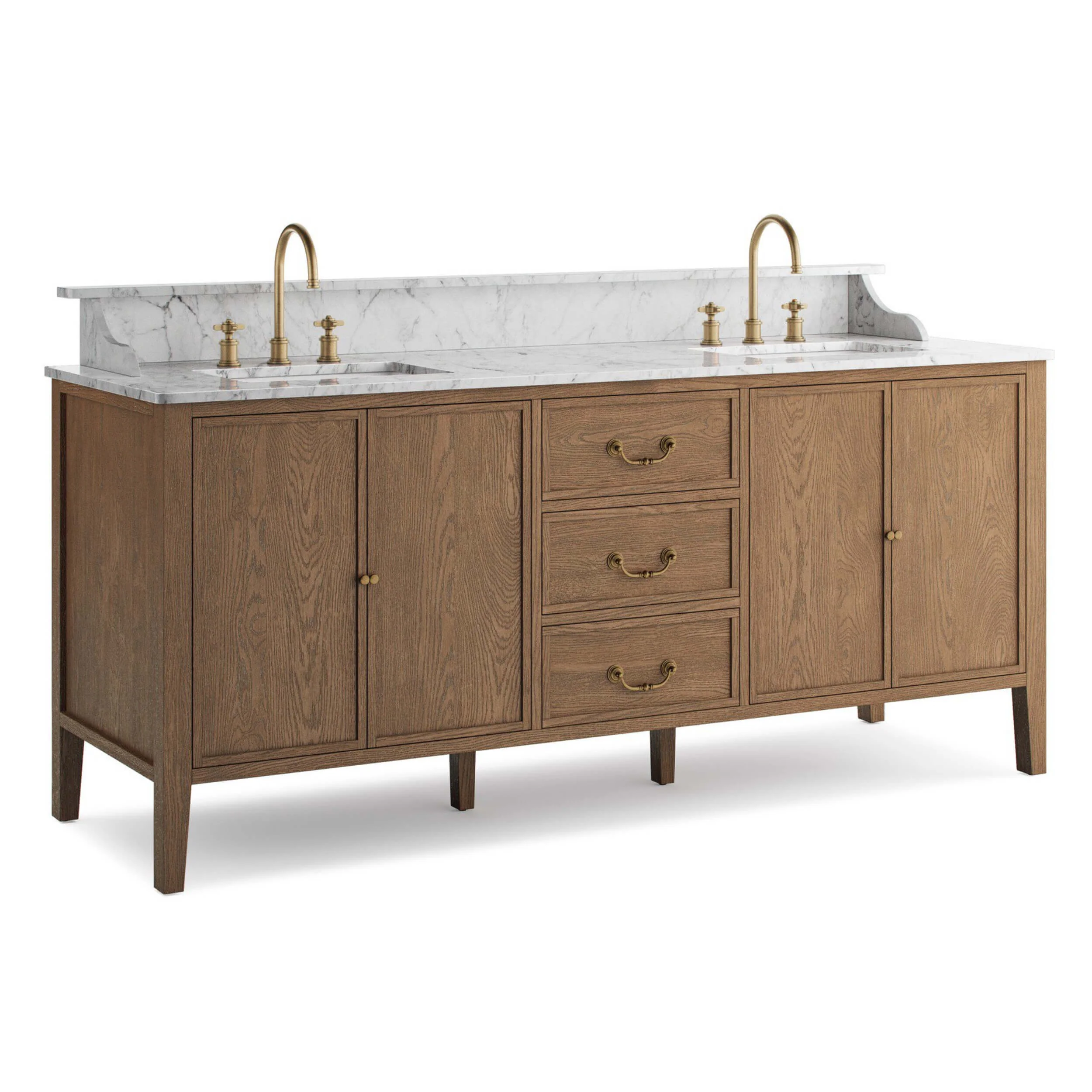 Elliston Double Vanity, Satin Worn Oak by Four Hands