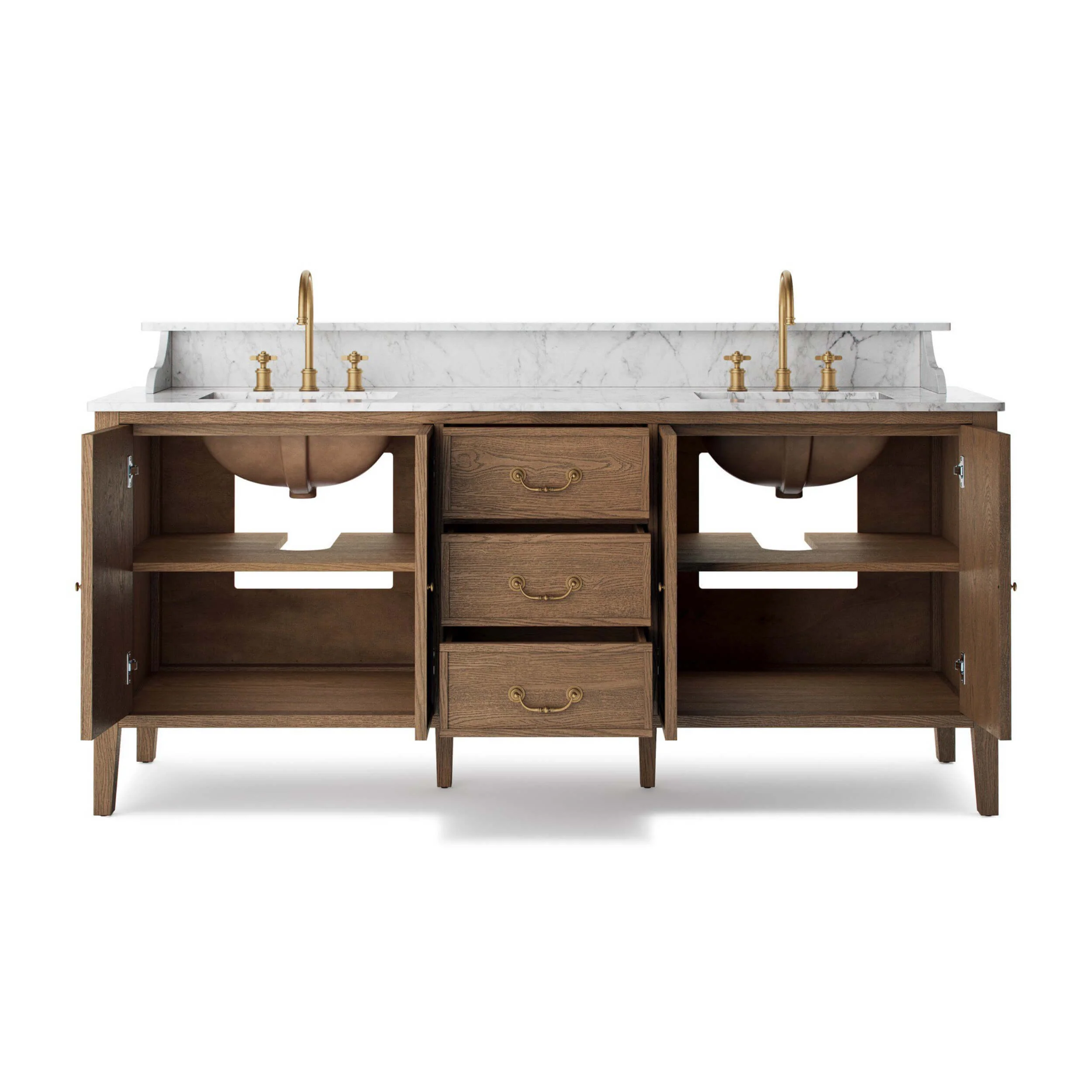 Elliston Double Vanity, Satin Worn Oak by Four Hands - Image 4