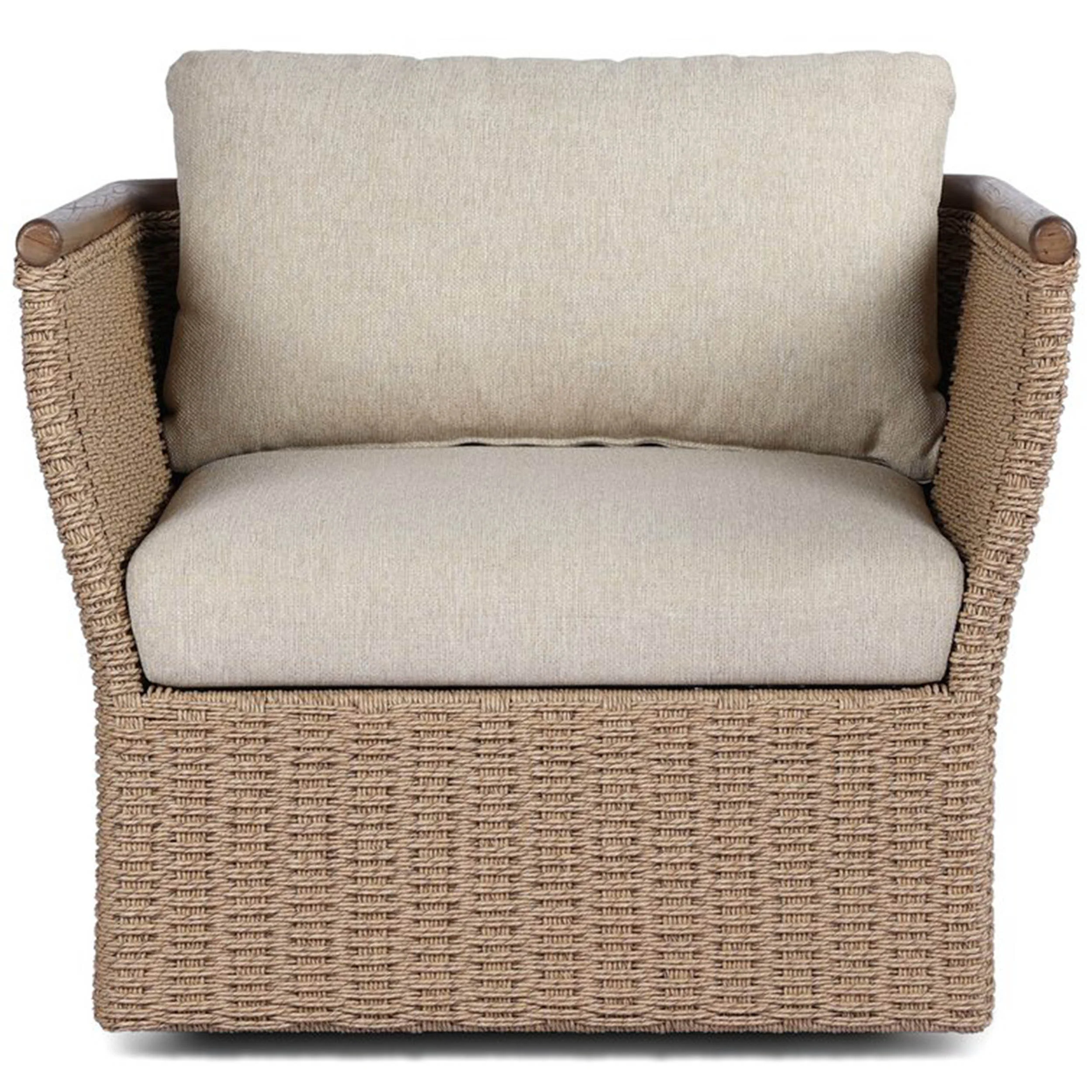 Elmira Outdoor Swivel Chair, Ellor Beige by Four hands - Image 2