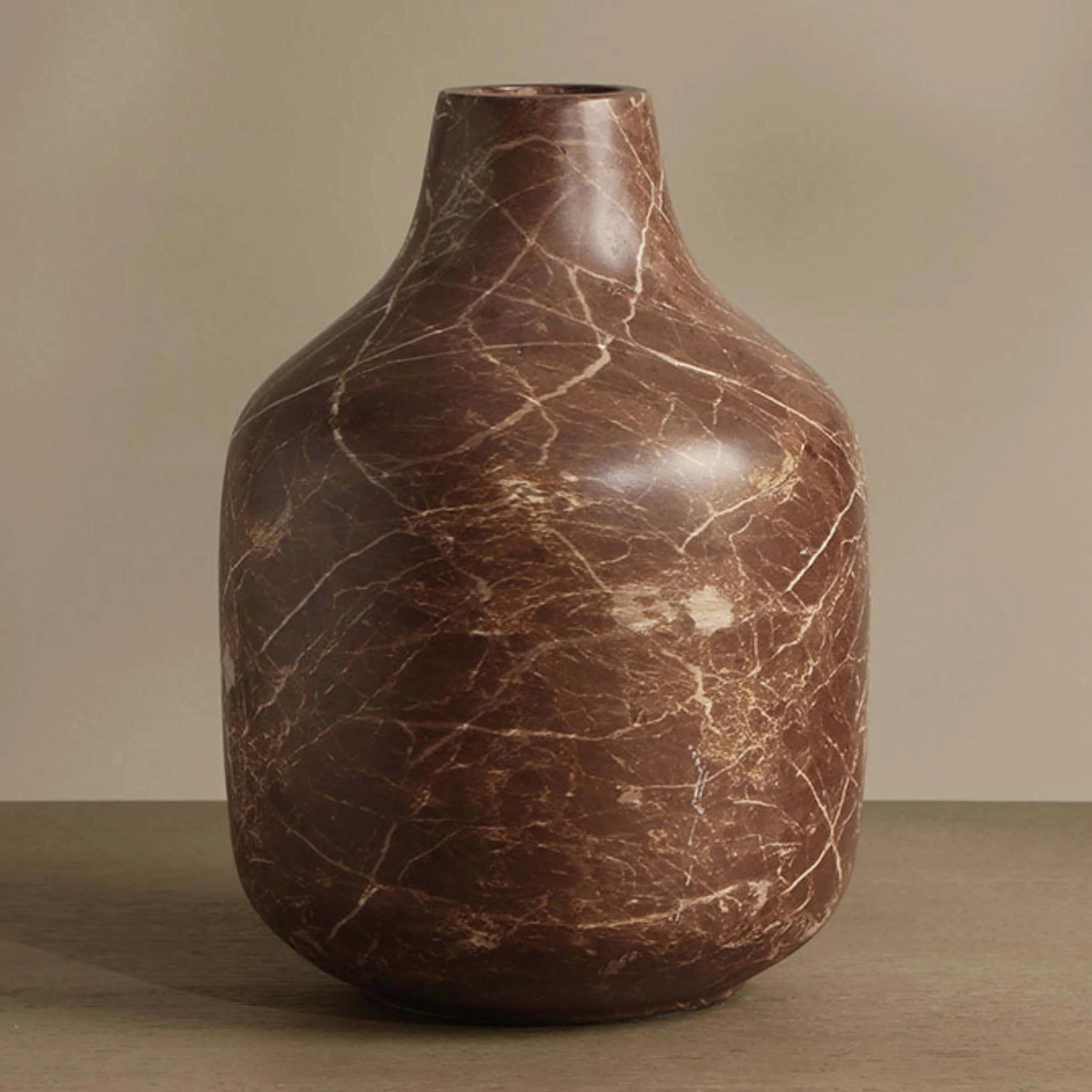 Elys Vase, Mocha Marble Look