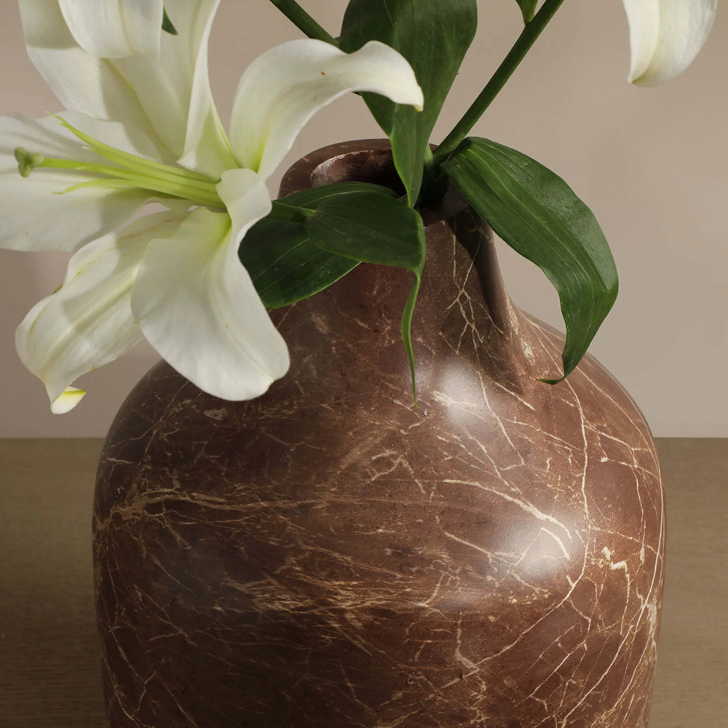 Elys Vase, Mocha Marble Look - Image 2