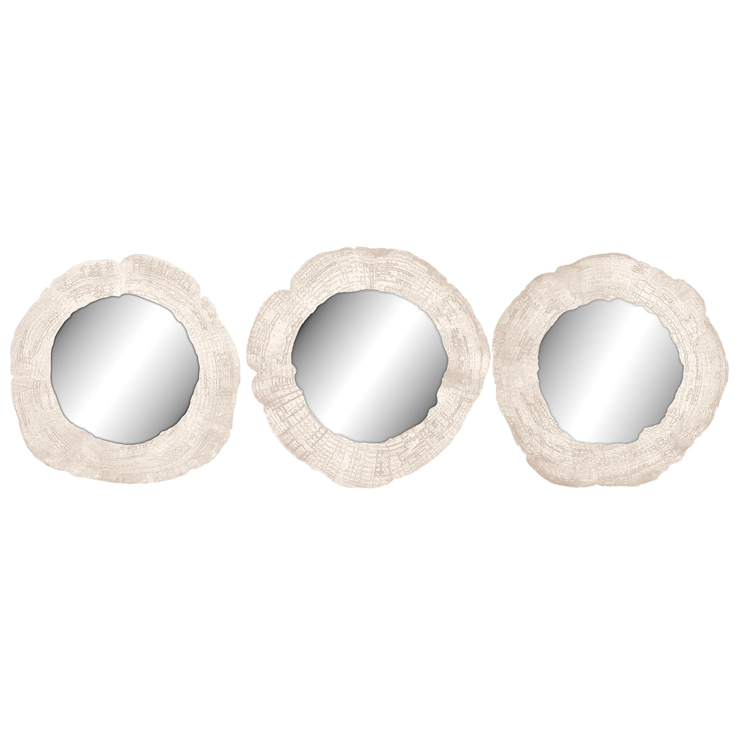 Embers of Growth VII, White Wash, Set of 3