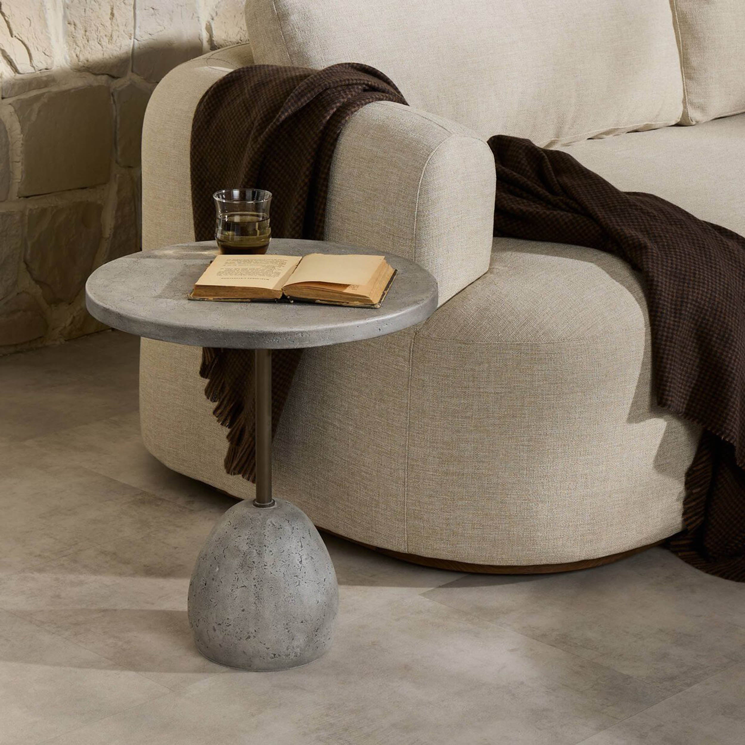 Emens Outdoor End Table, Aged Smoke by Four Hands - Image 6