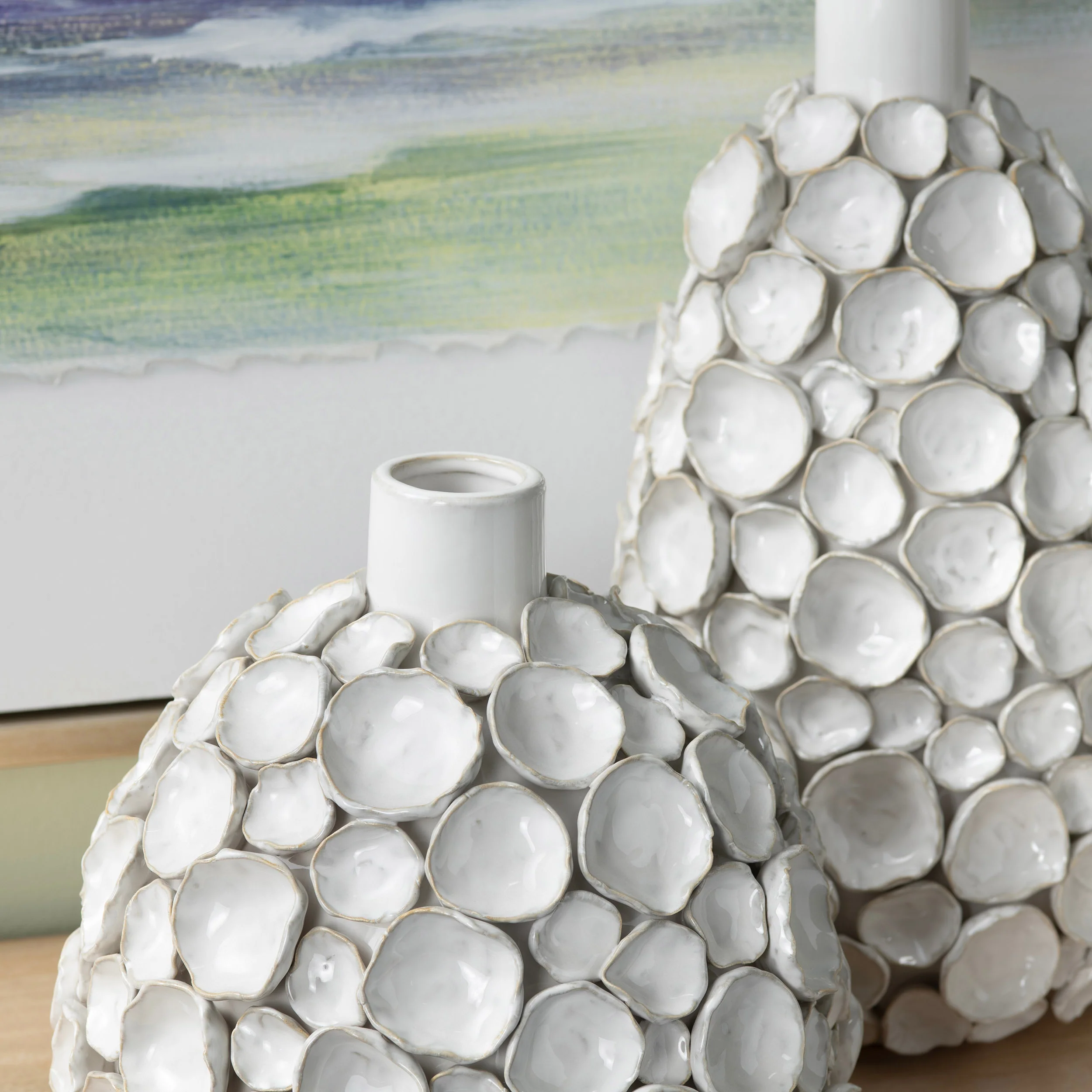 Emile Vases, White, Set of 2 - Image 2