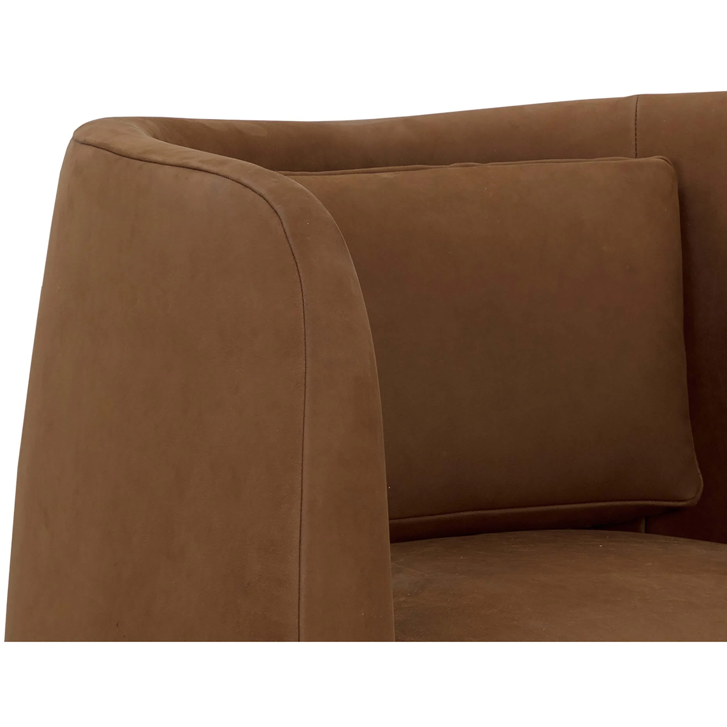 Emilie Leather Swivel Chair, Nubuck Caramel - Image 6