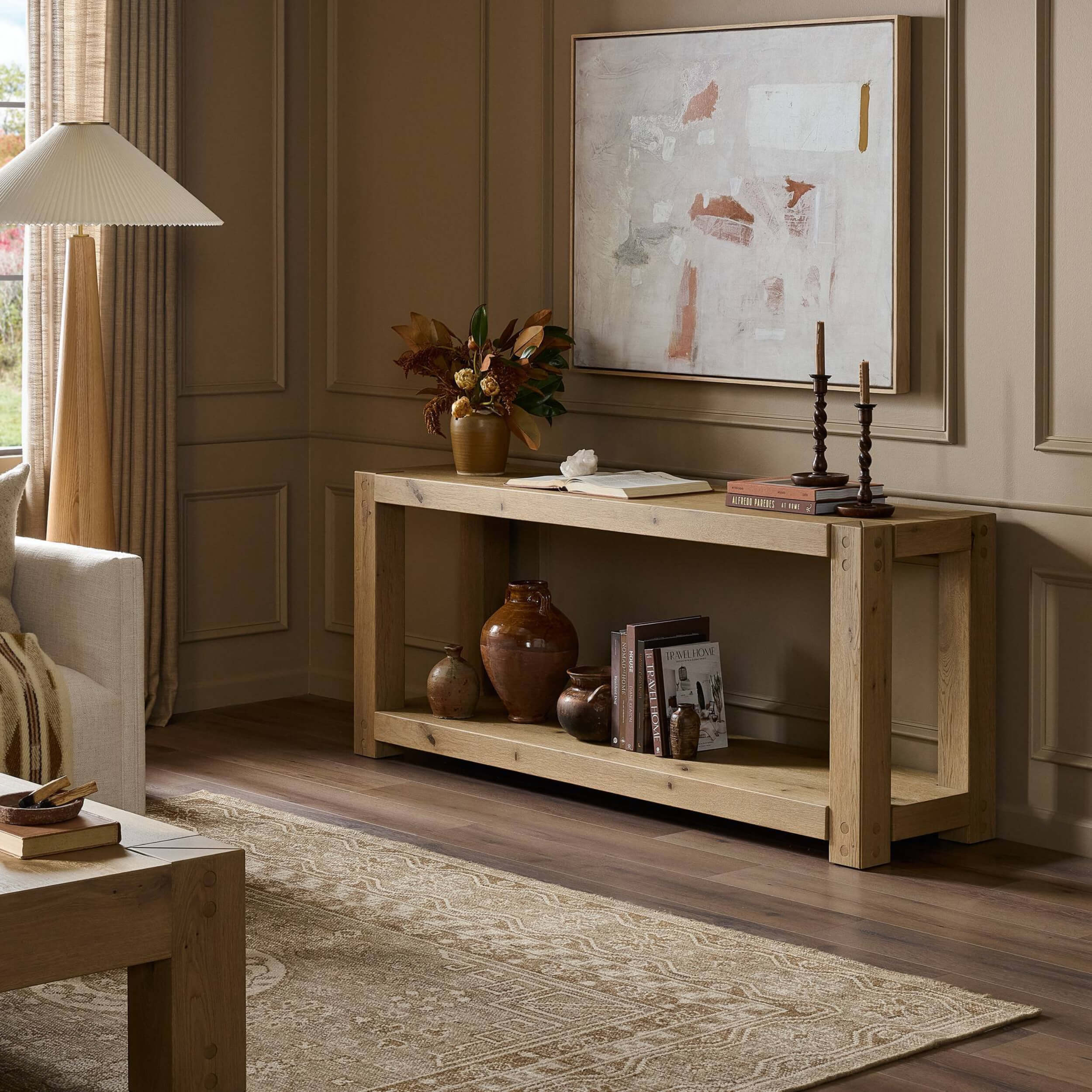 Emmer Console Table, Aged Smoked Oak by Four Hands - Image 5