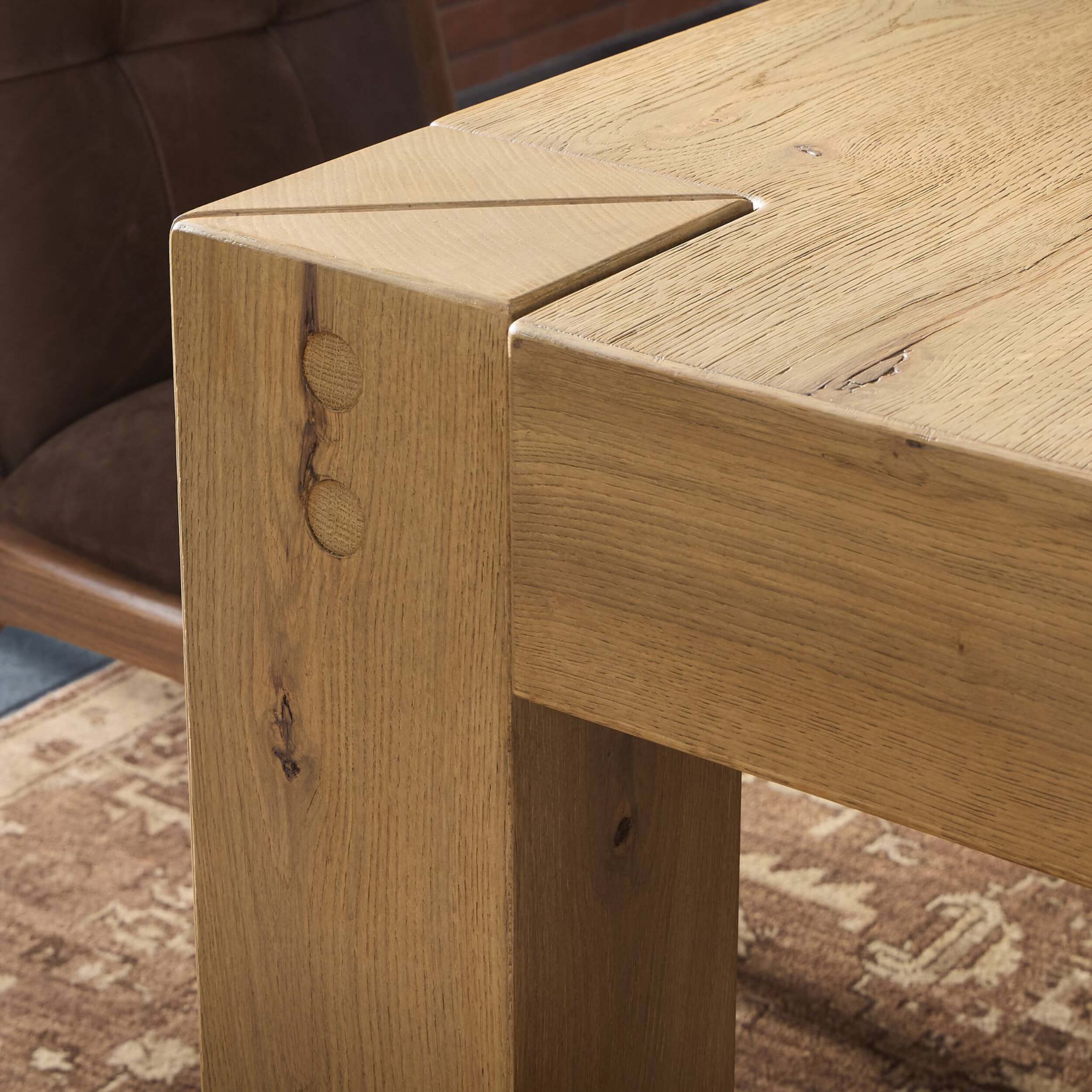 Emmer Dining Table, Aged Smoked Oak by Four Hands - Image 4