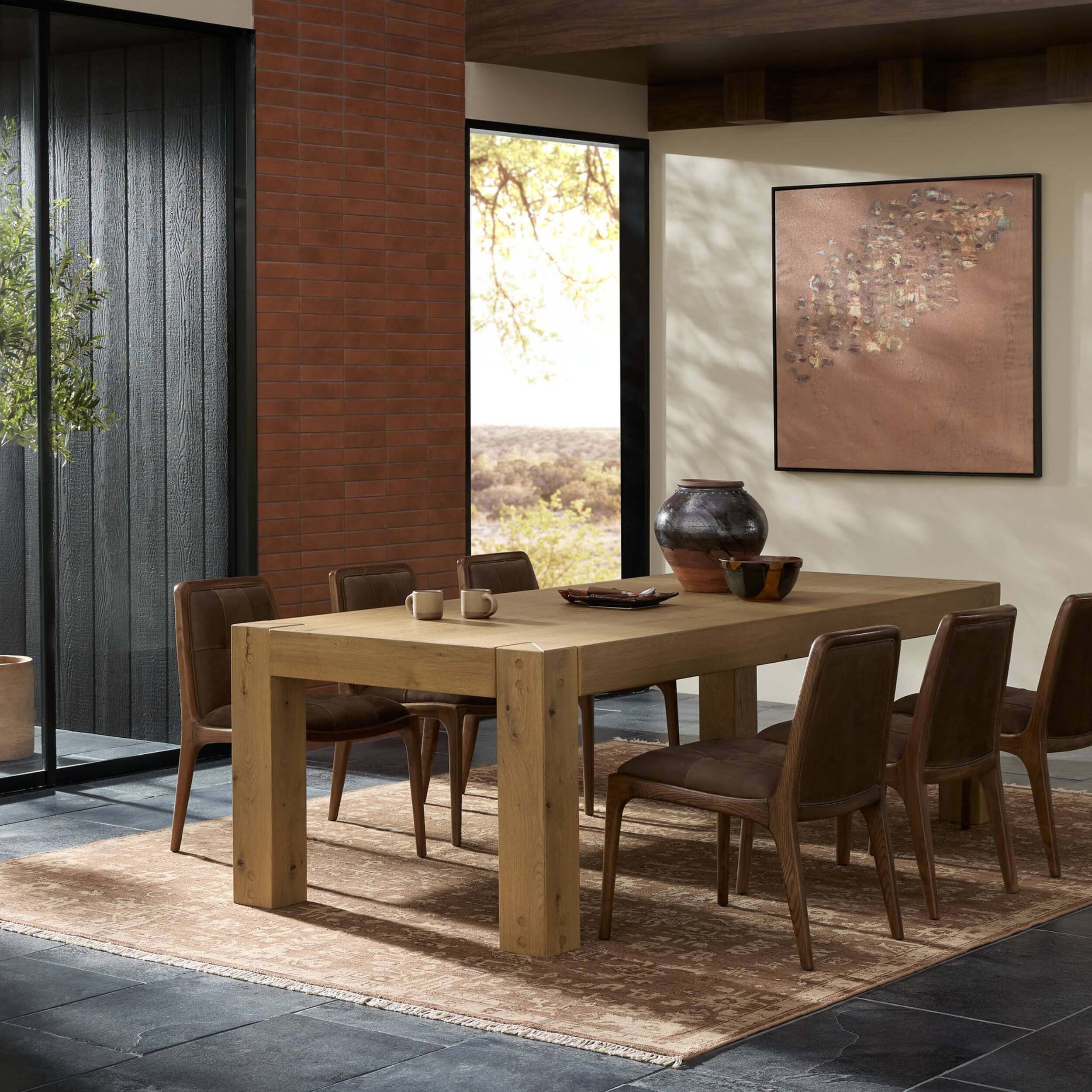 Emmer Dining Table, Aged Smoked Oak by Four Hands - Image 6