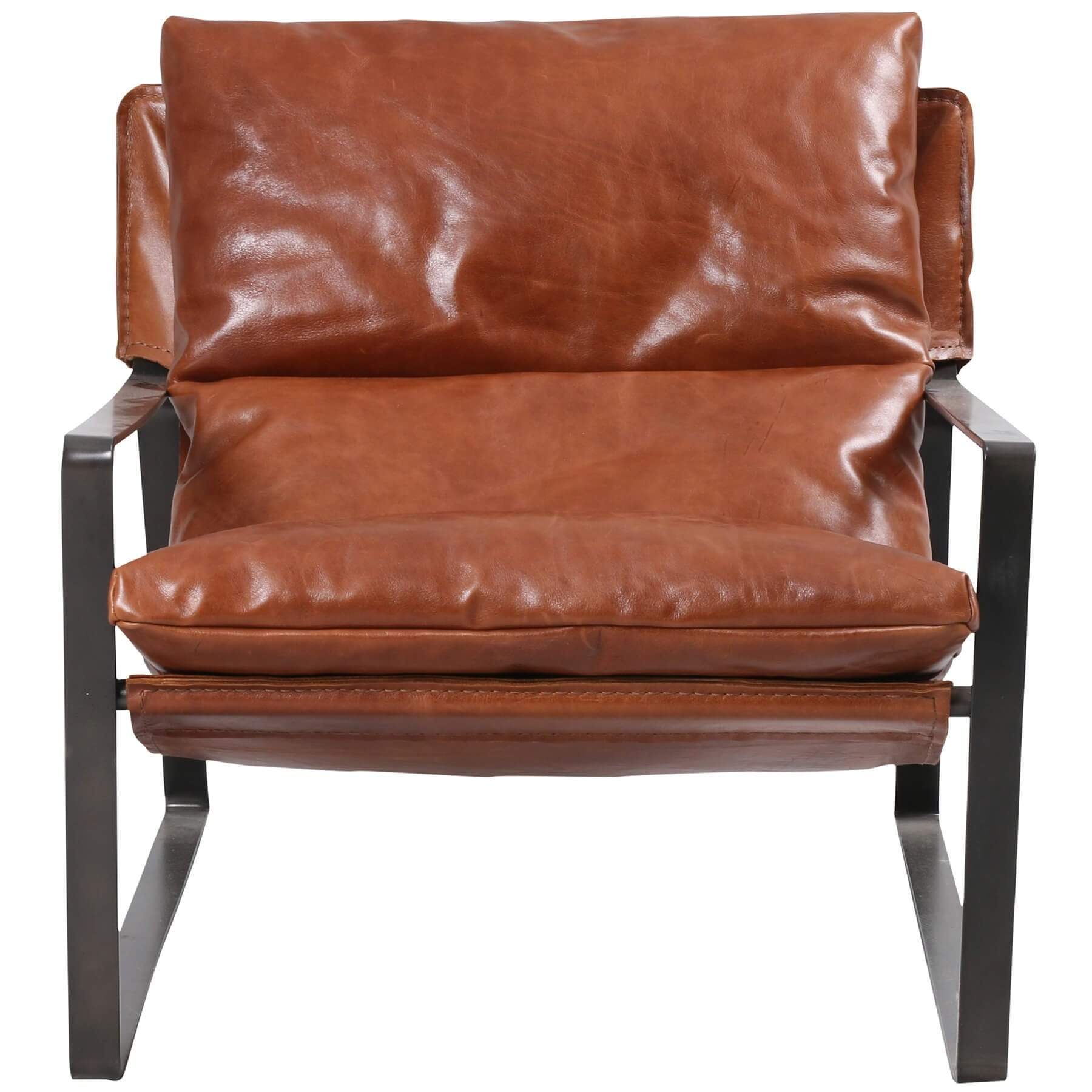 Emmett Leather Sling Chair, Dakota Tobacco by Four Hands - Image 2