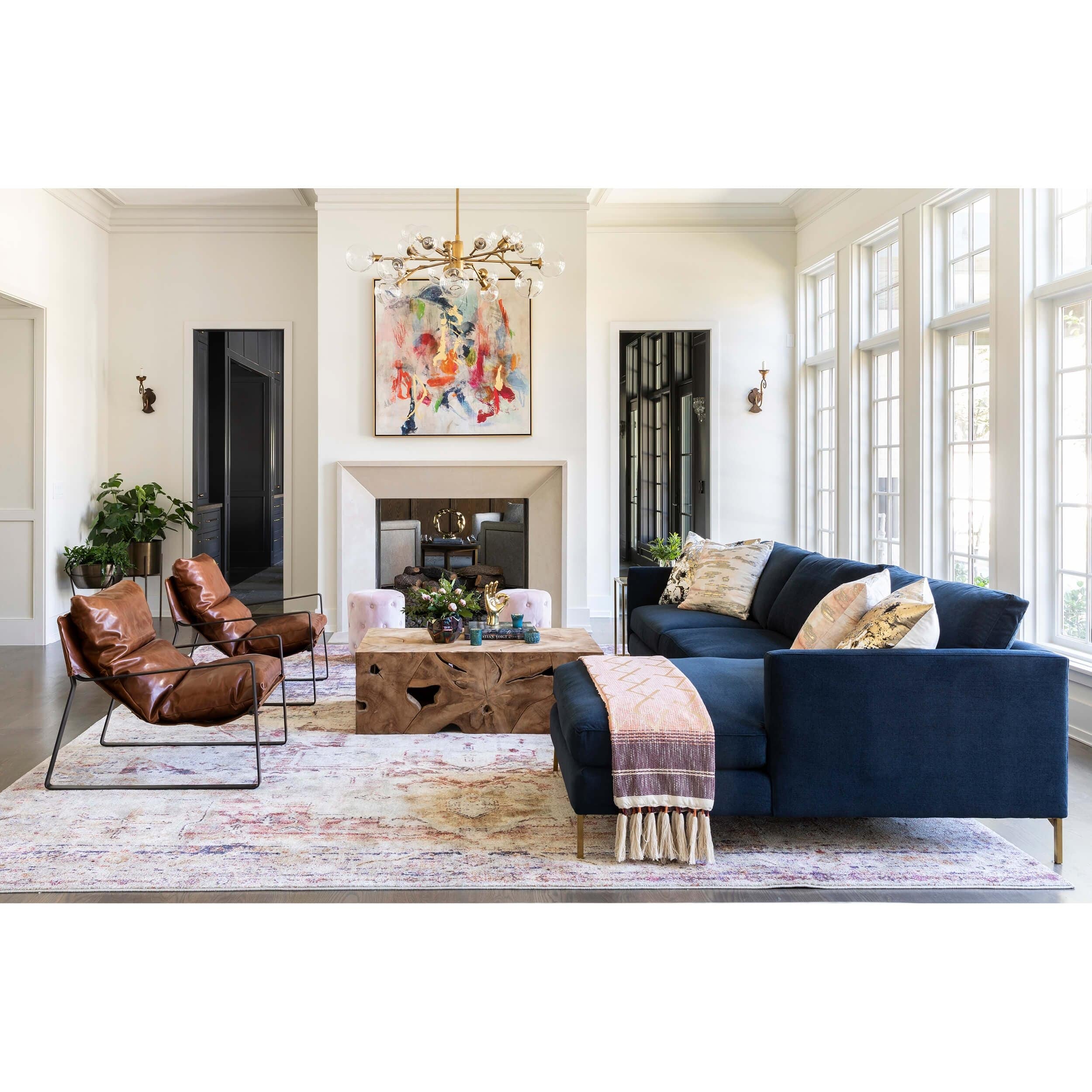 Emmett Leather Sling Chair, Dakota Tobacco by Four Hands - Image 9