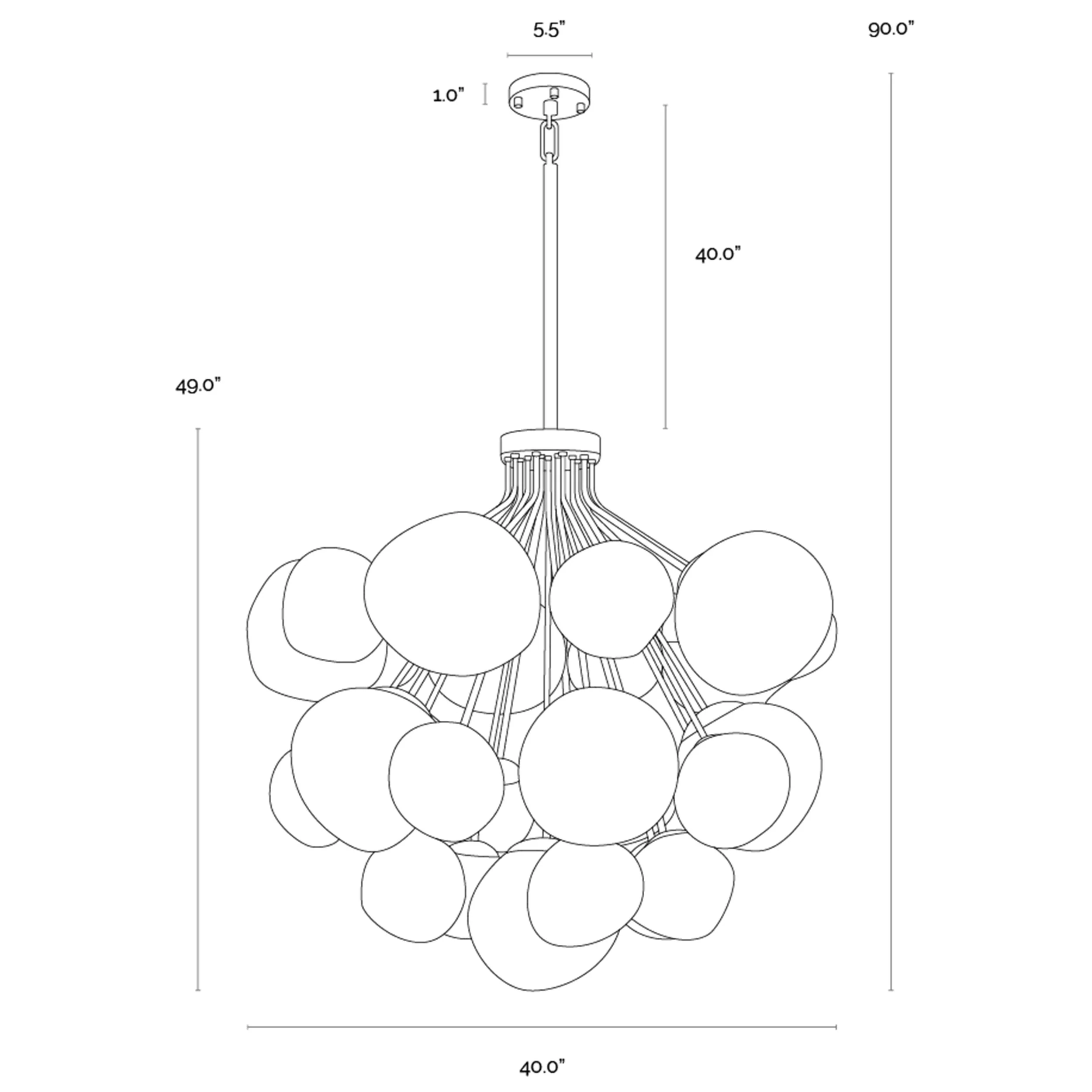 Dionis Chandelier, Round, Grey - Image 4