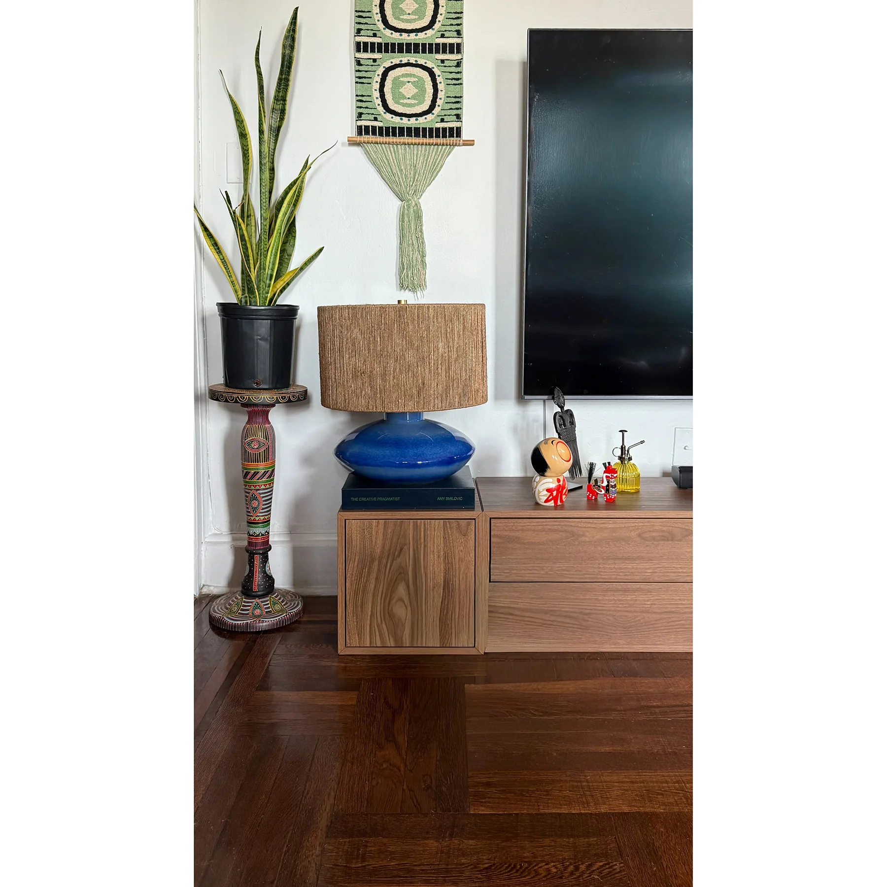 Enya Table Lamp, Aged Brass/Ceramic Shadow Amphora - Image 3