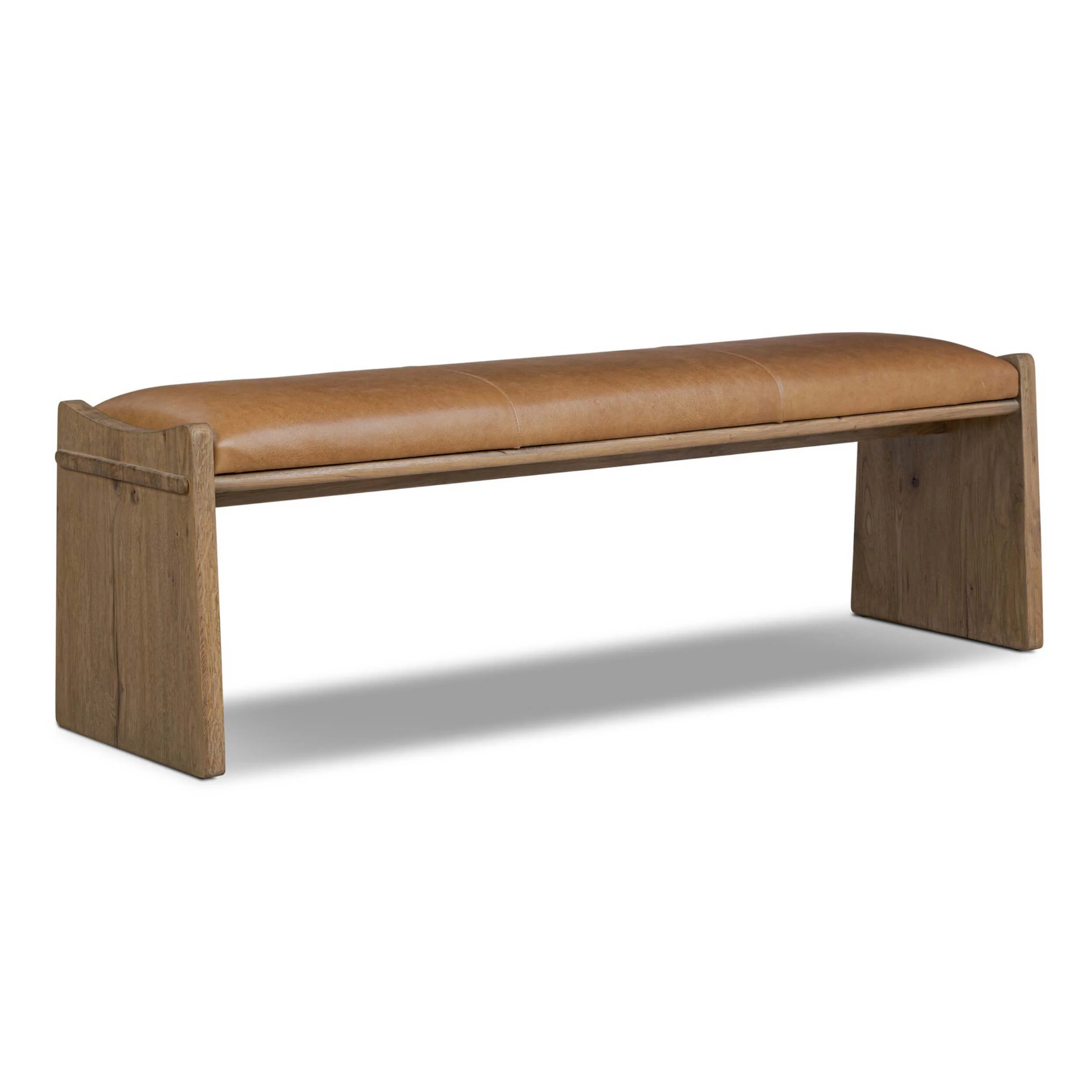 Eros Leather Bench, Conroe Drift by Four Hands