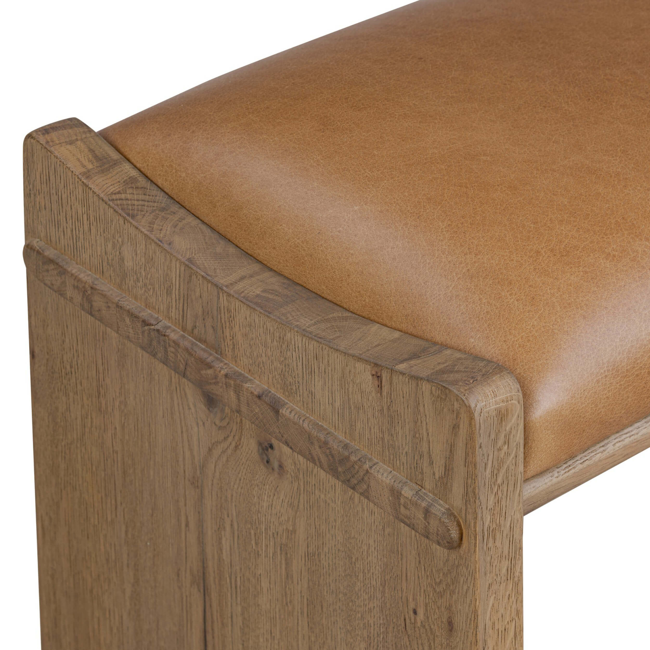 Eros Leather Bench, Conroe Drift by Four Hands - Image 5