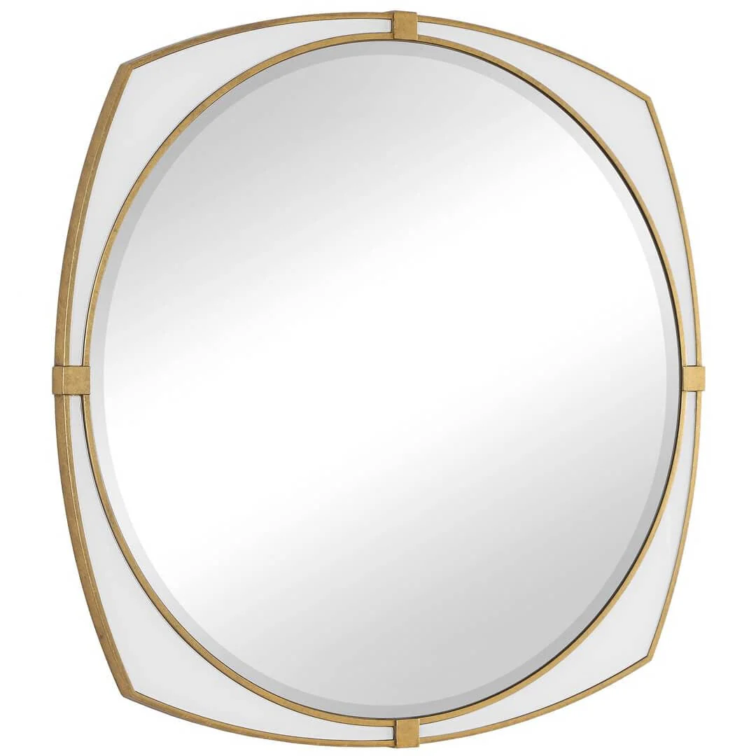Estella Round Mirror, Antique Gold - Image 2