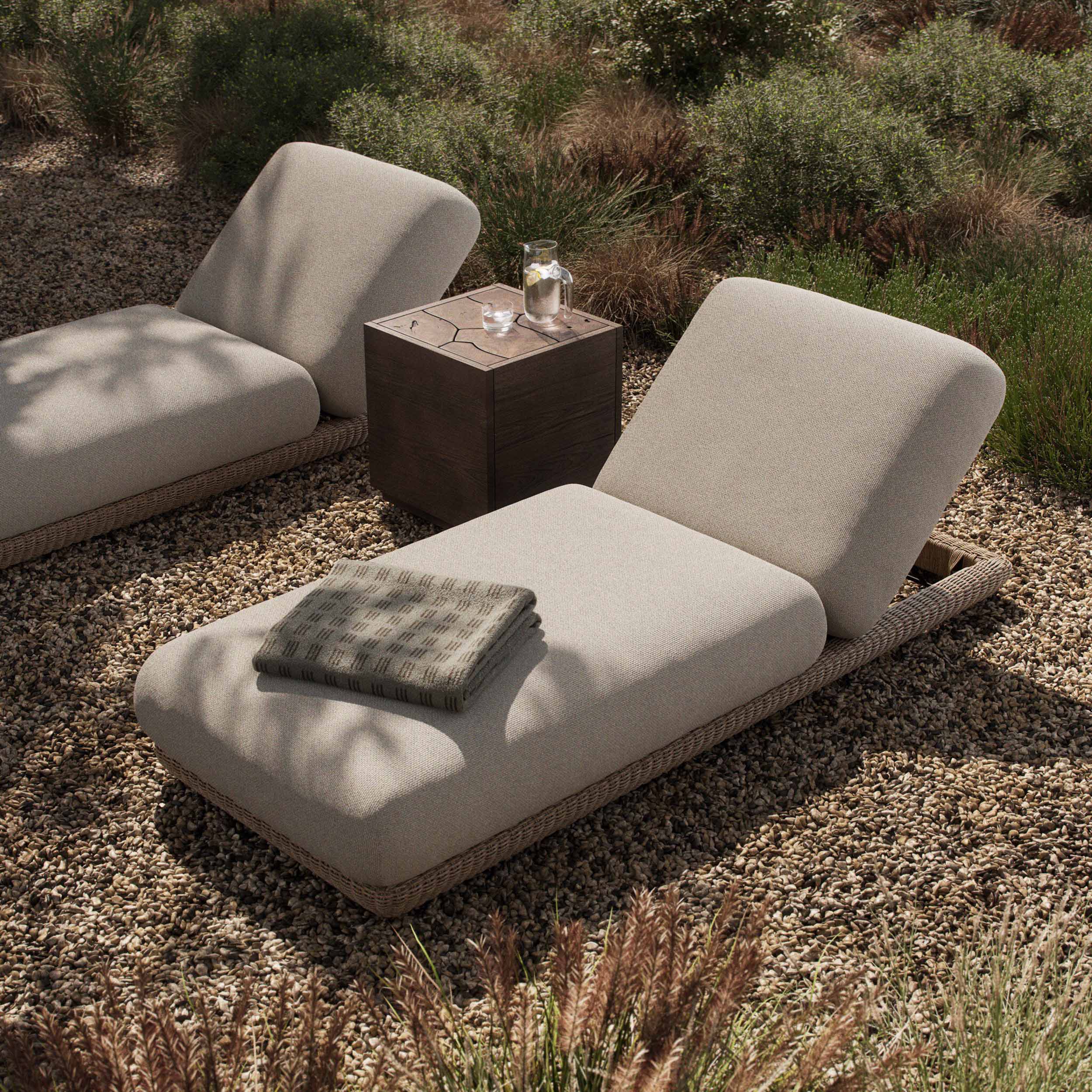 Evander Outdoor Chaise, Ramiro Ecru by Four Hands - Image 7