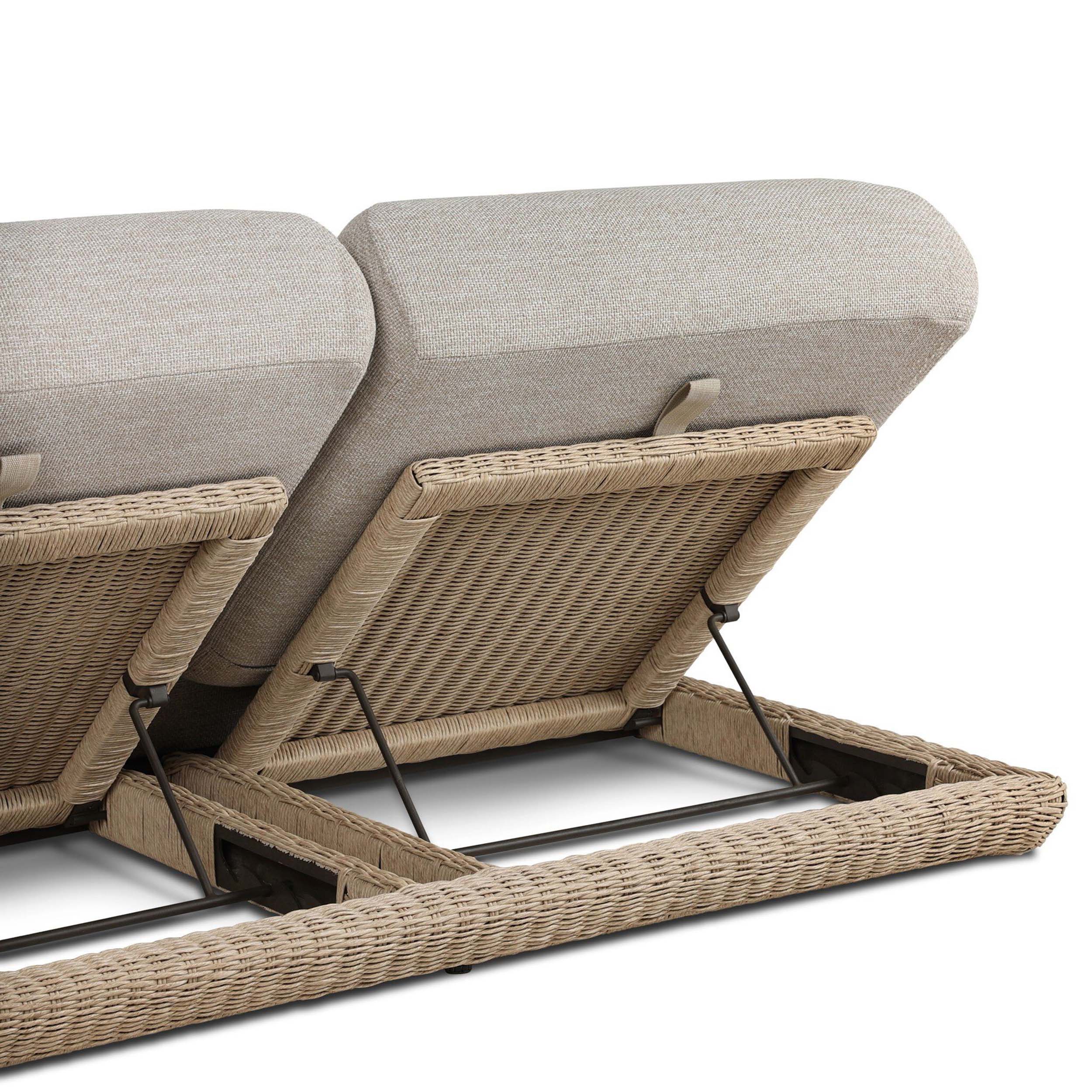 Evander Outdoor Double Chaise, Ramiro Ecru by Four Hands - Image 5