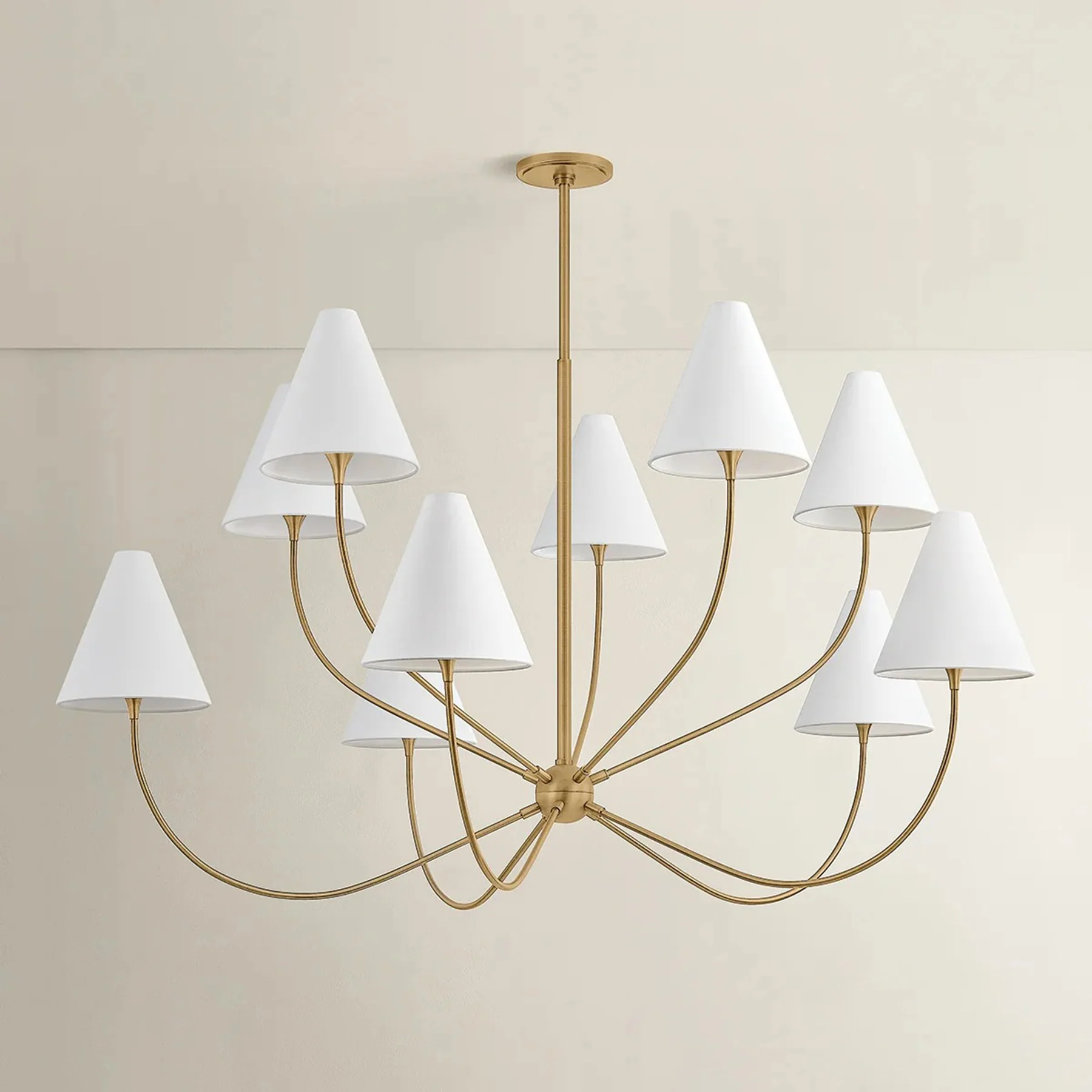 Evermore 10 Light Chandelier, Patina Brass - Image 2