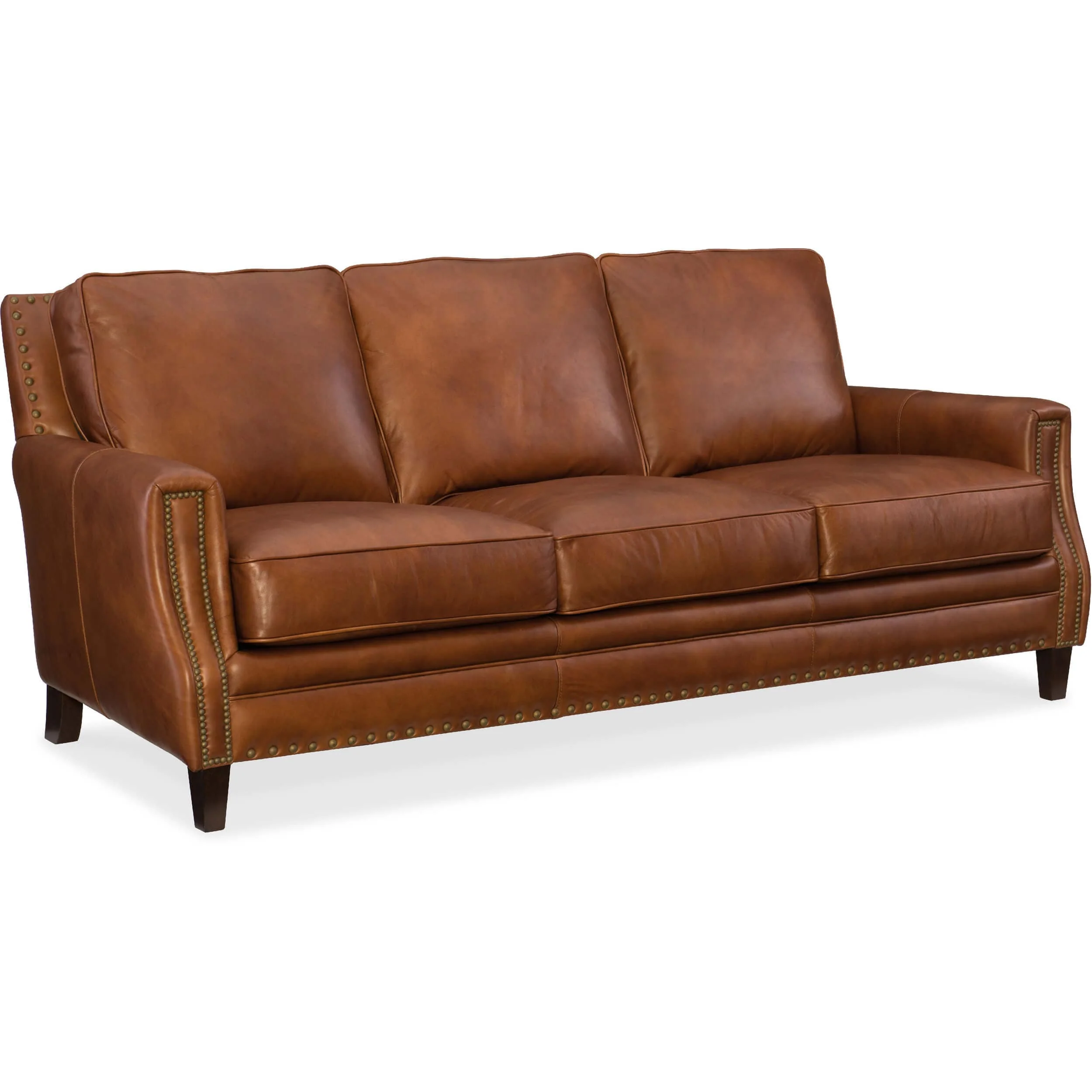 Exton Leather Sofa, Old English Saddle
