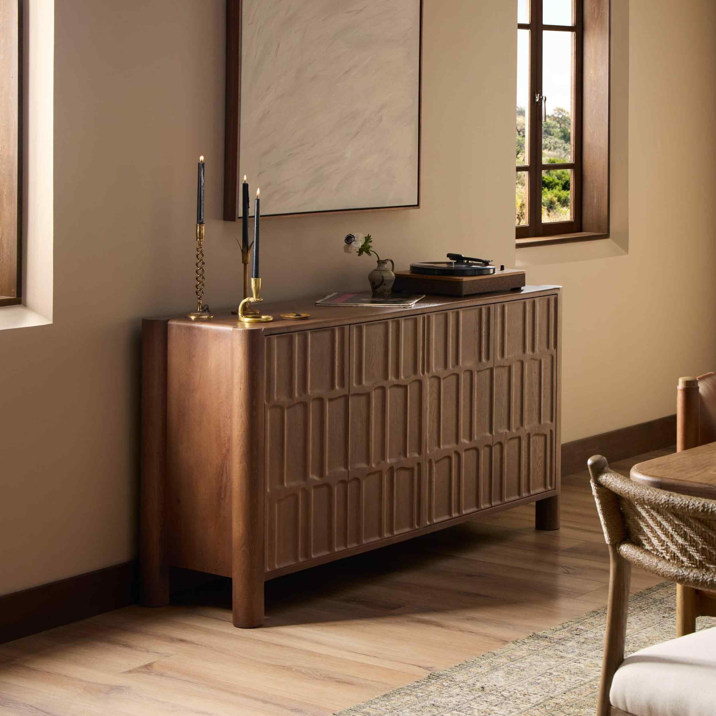 Ezri 4 Door Sideboard, Cocoa Oak by Four Hands - Image 7