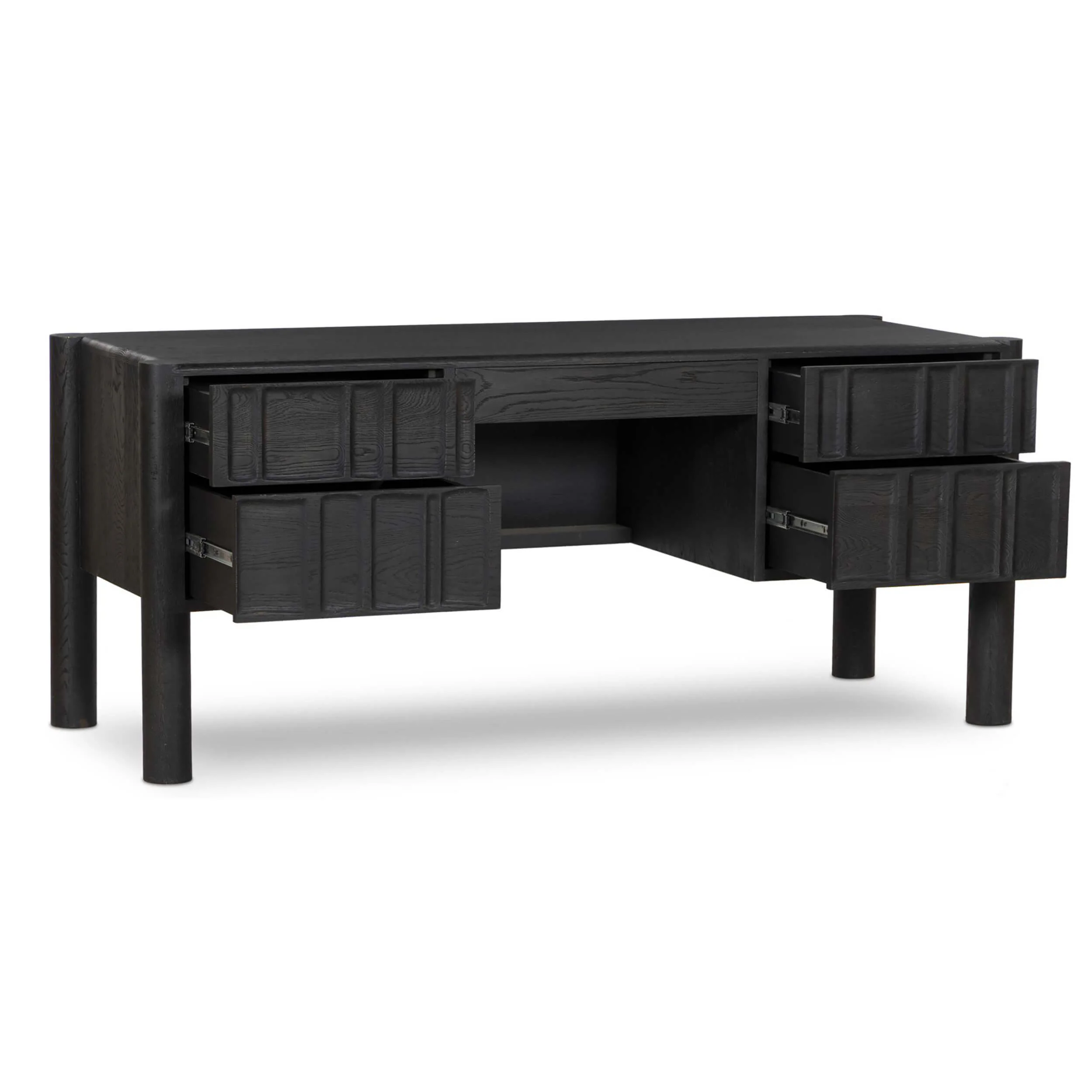 Ezri Desk, Carved Black by Four Hands - Image 4