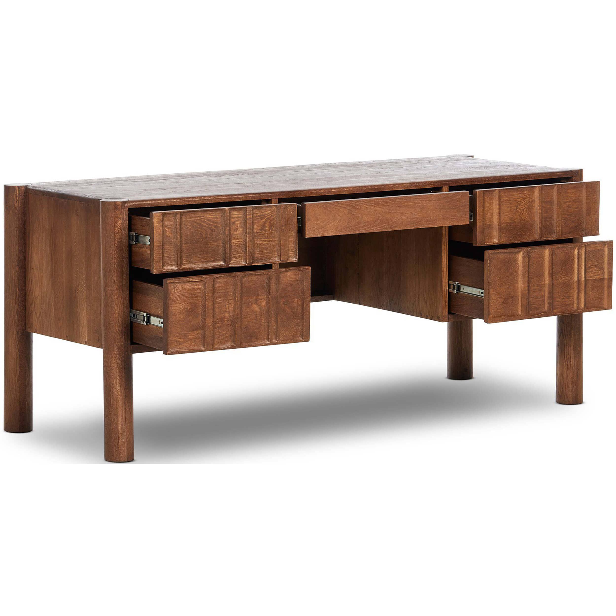 Ezri Desk, Carved Cocoa by Four Hands - Image 4