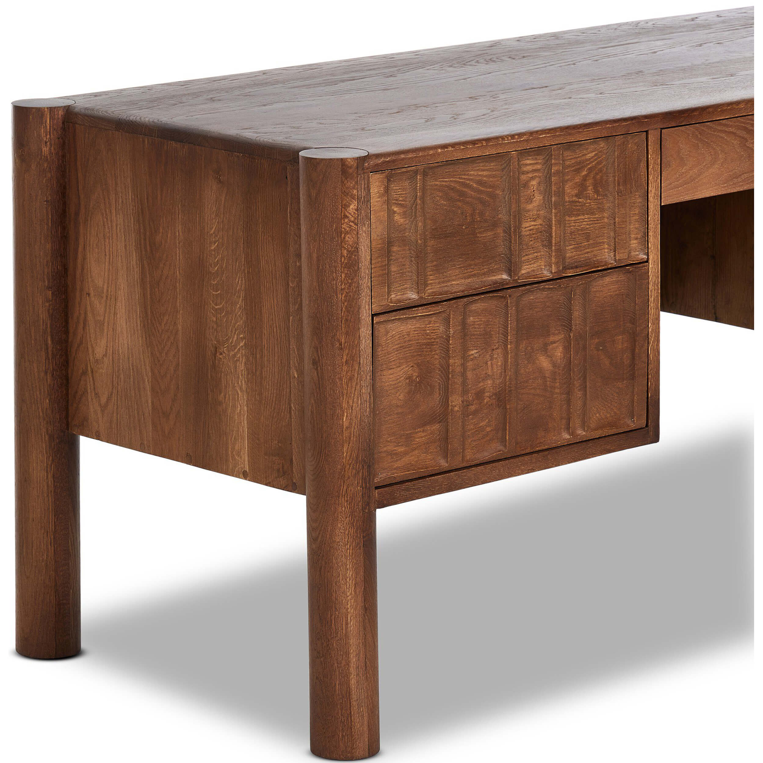 Ezri Desk, Carved Cocoa by Four Hands - Image 5