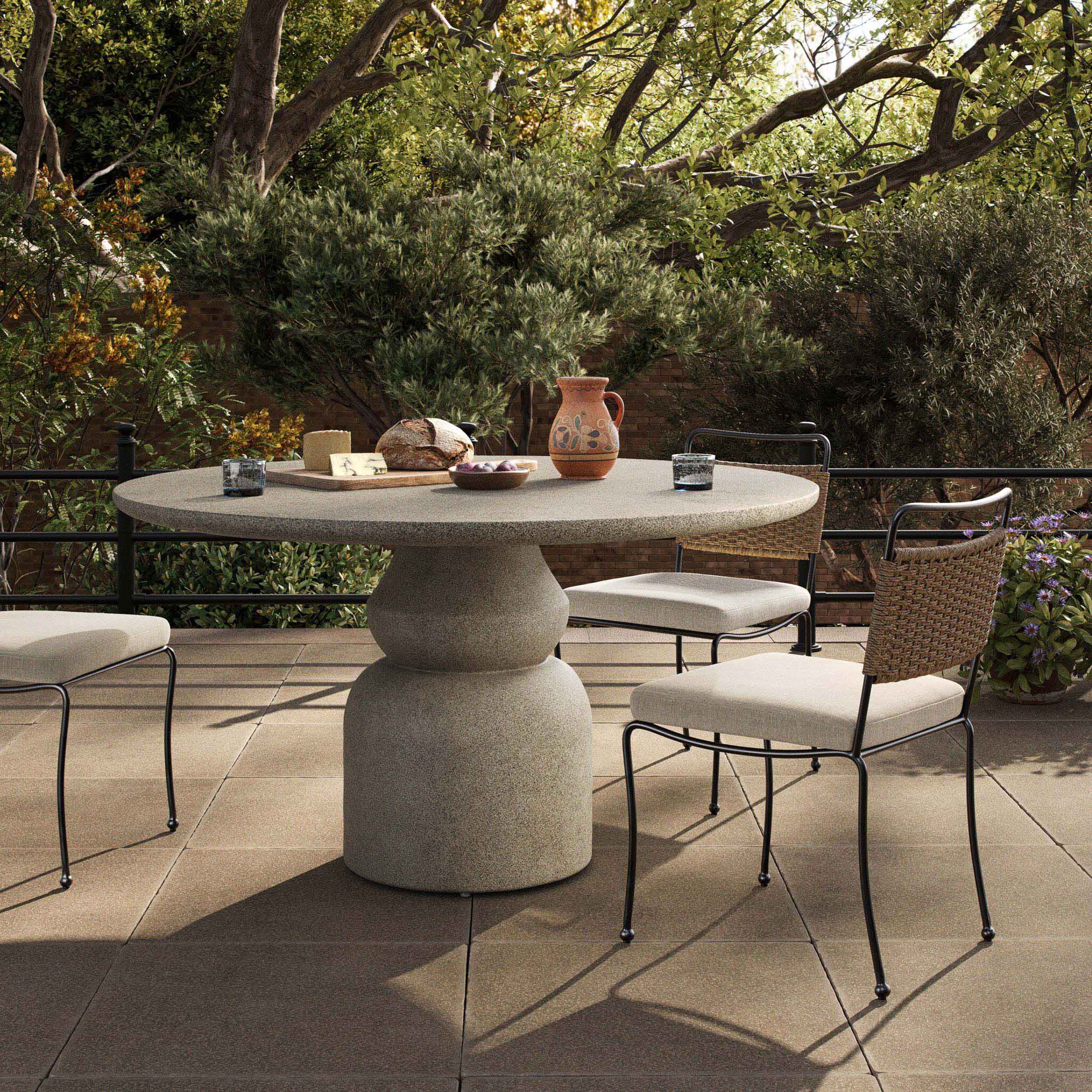 Faber Outdoor Dining Table, Aged Natural by Four Hands - Image 7