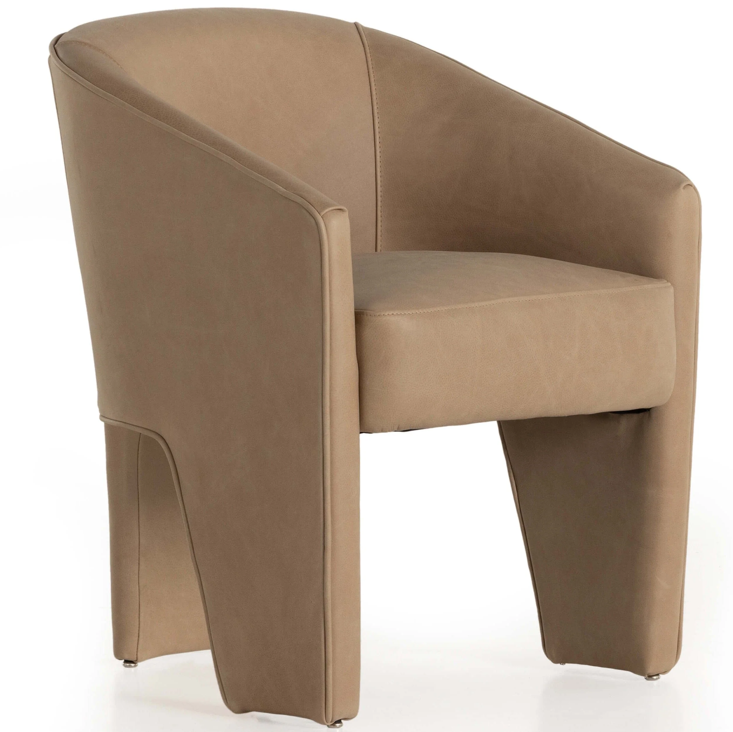 Fae Leather Dining Chair, Palermo Nude, Set of 2 by Four Hands