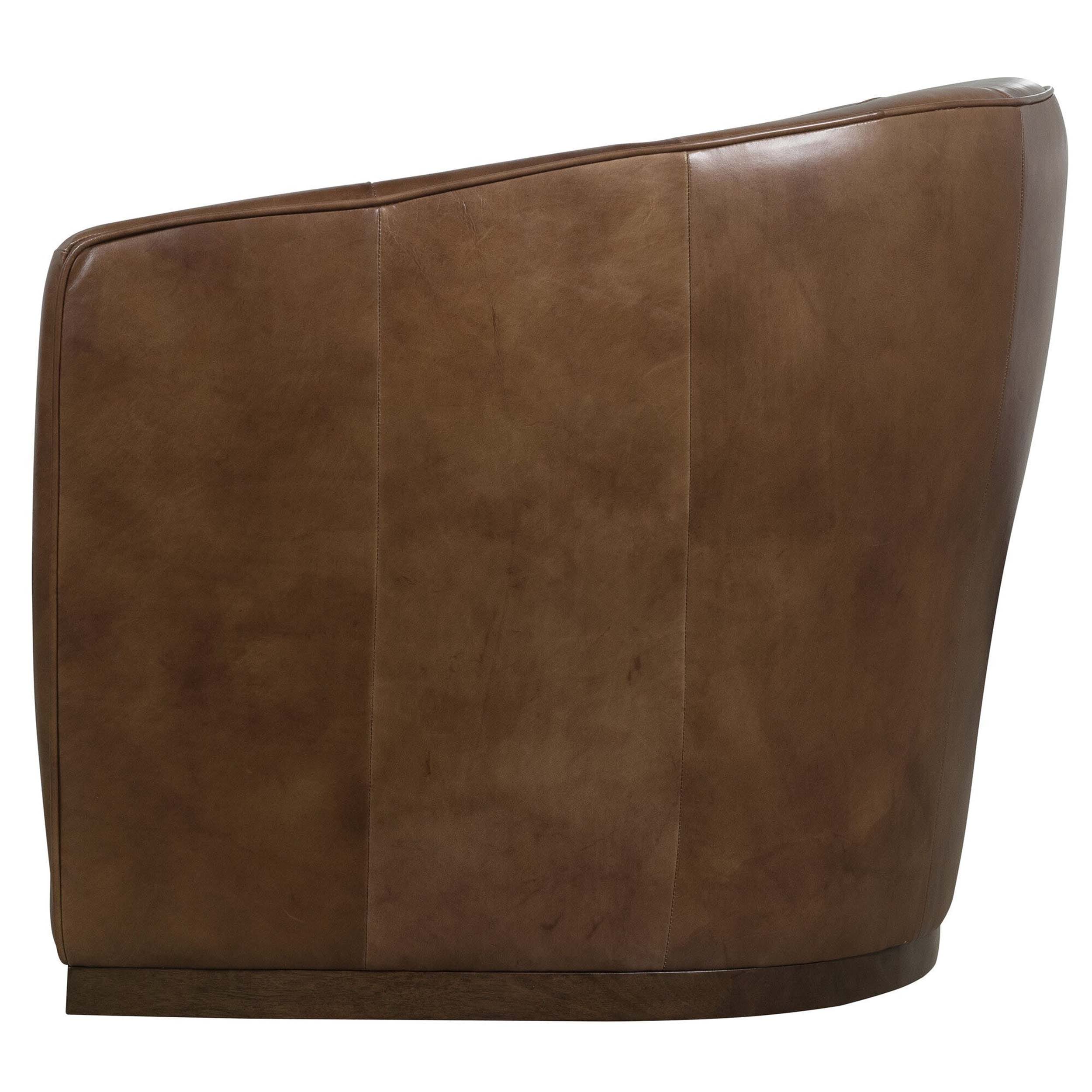 Fairfax Leather Swivel Chair, Hazlenut - Image 3