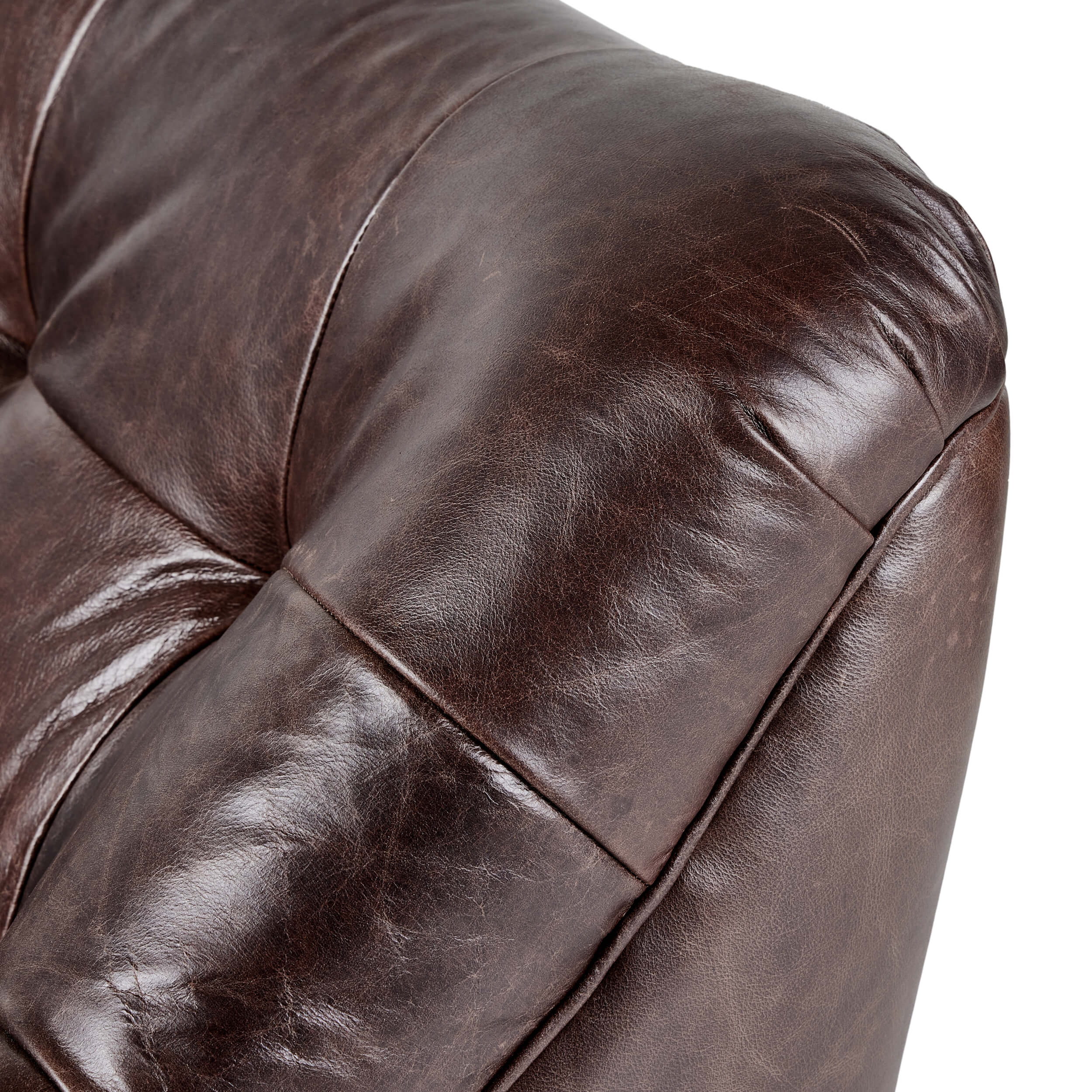 Farley Leather Sofa, Conroe Cigar by Four Hands - Image 4