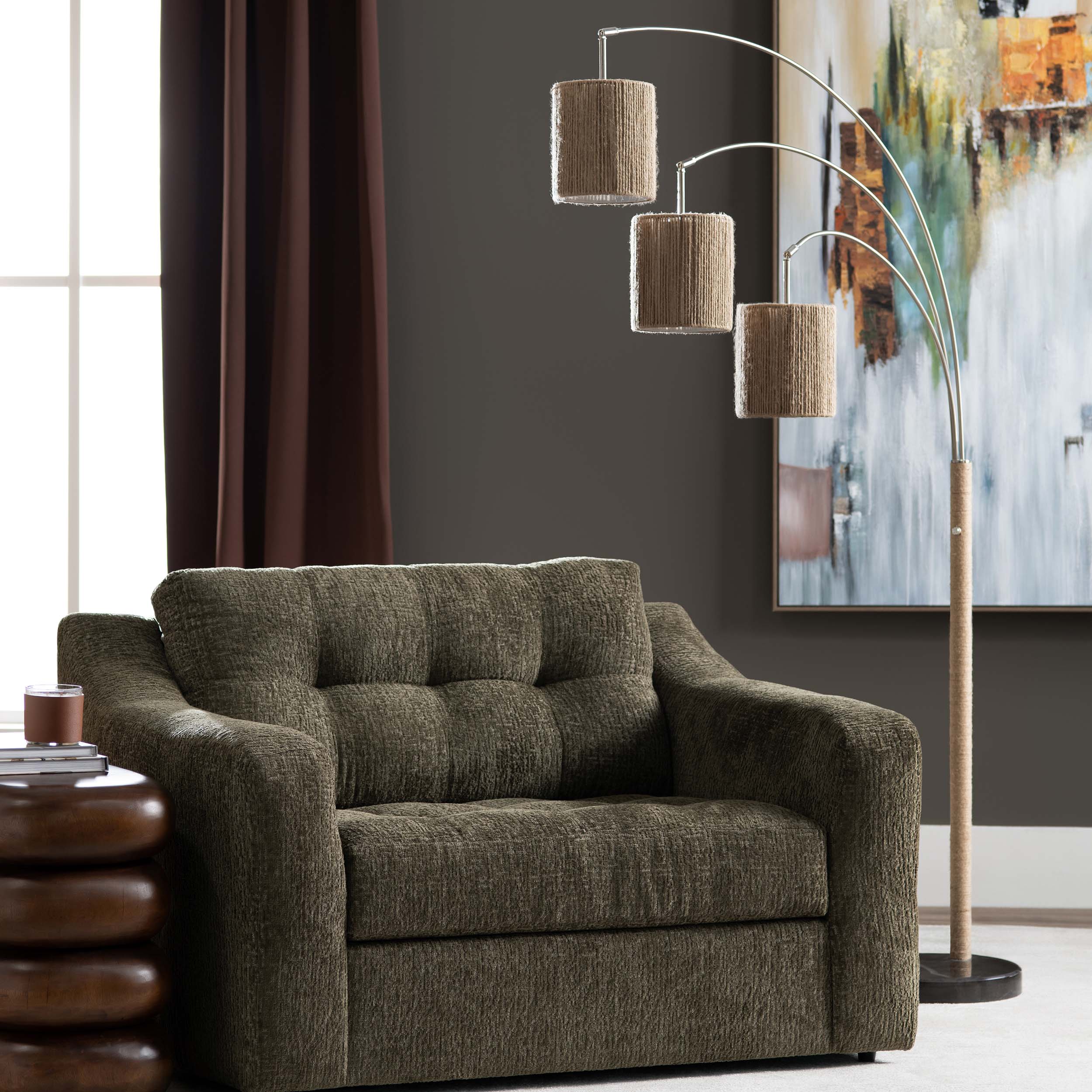 Farrah Floor Lamp, Silver/Natural - Image 3