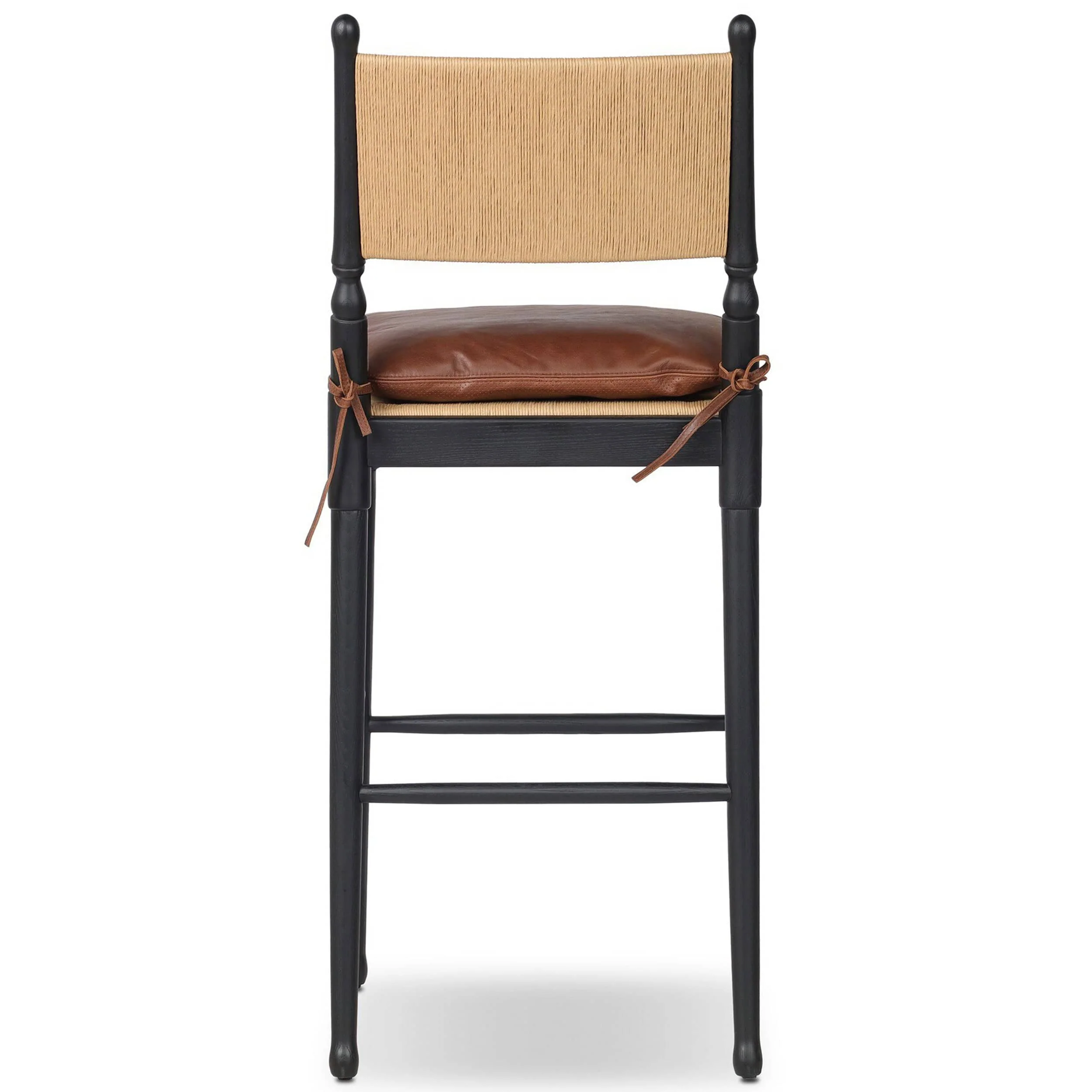 Fayth Bar & Counter Stool, Dulane Mahogany/Stained Black Amber Lewis x Four Hands - Image 4