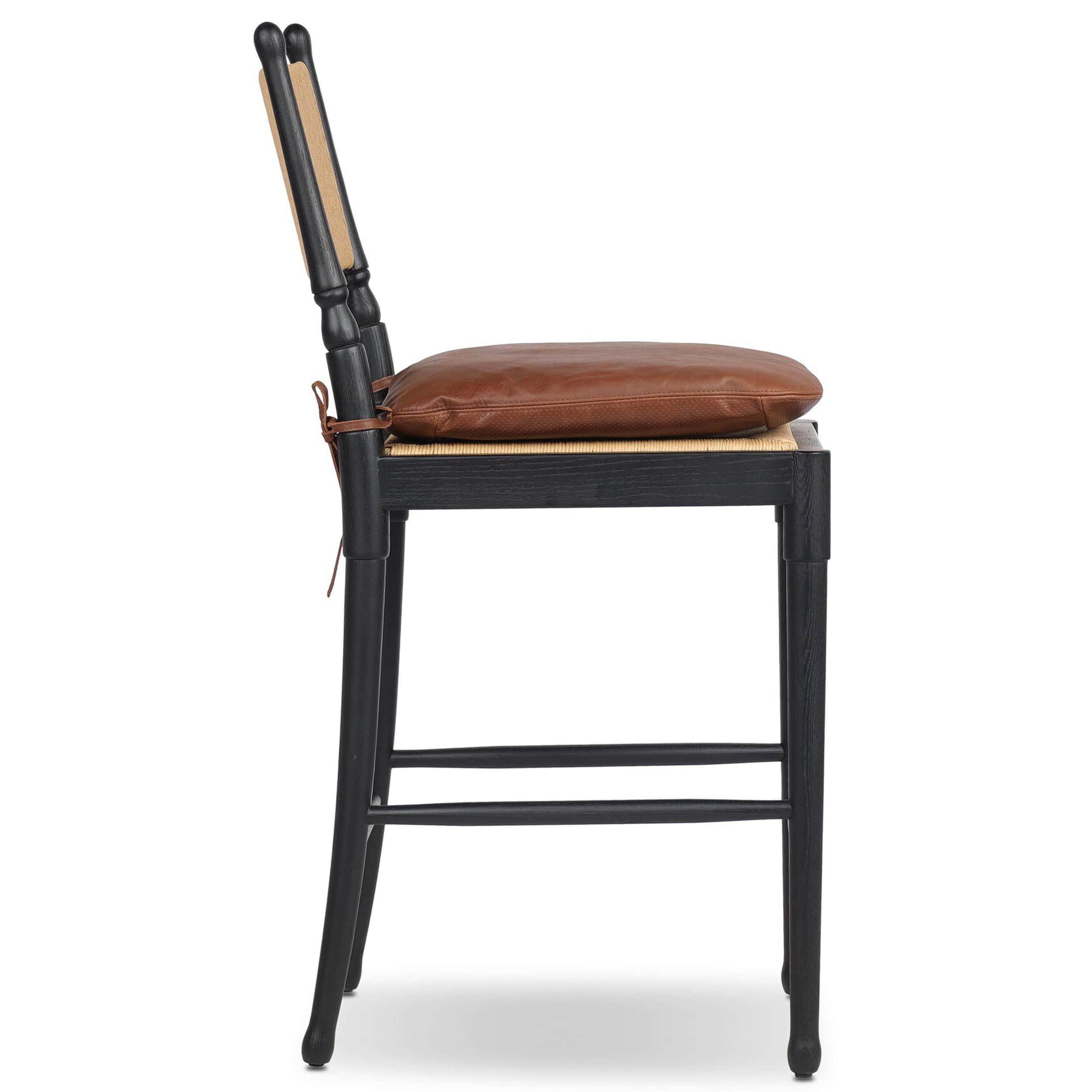 Fayth Bar & Counter Stool, Dulane Mahogany/Stained Black Amber Lewis x Four Hands - Image 8