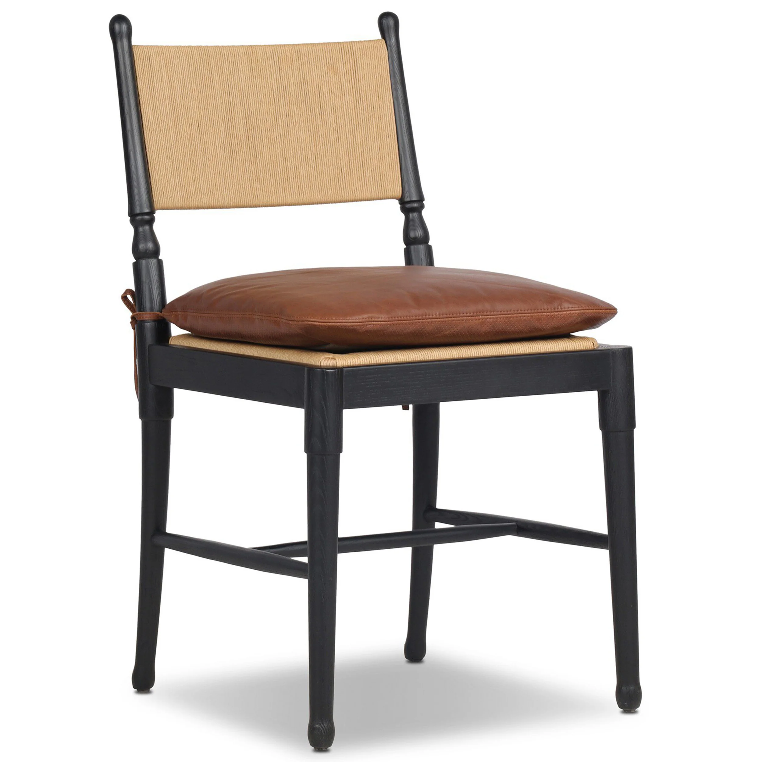 Fayth Dining Chair, Dulane Mahogany/Stained Black, Set of 2 by Four Hands