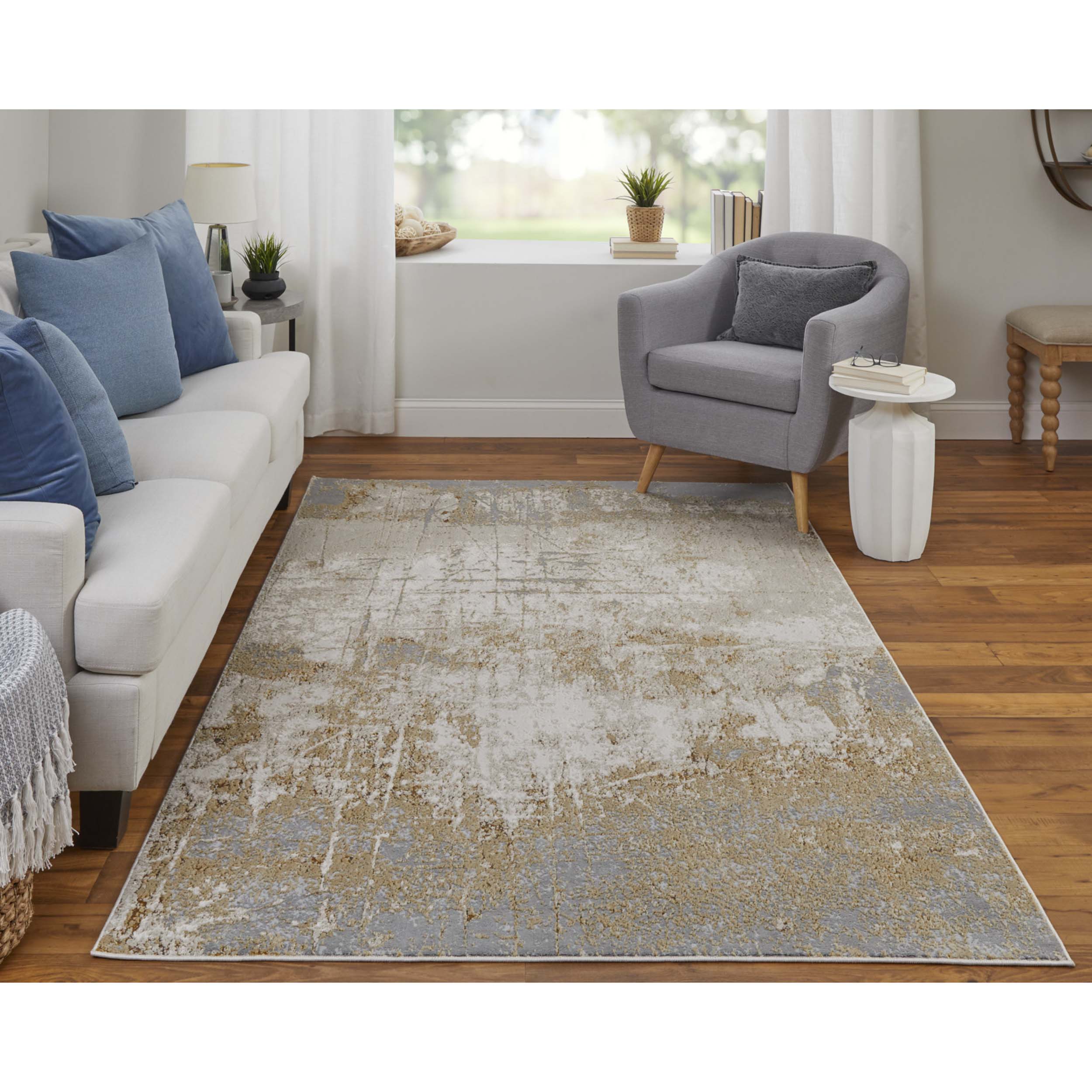 Feizy Rug Aura 39LNF, Gold/Gray - Image 5