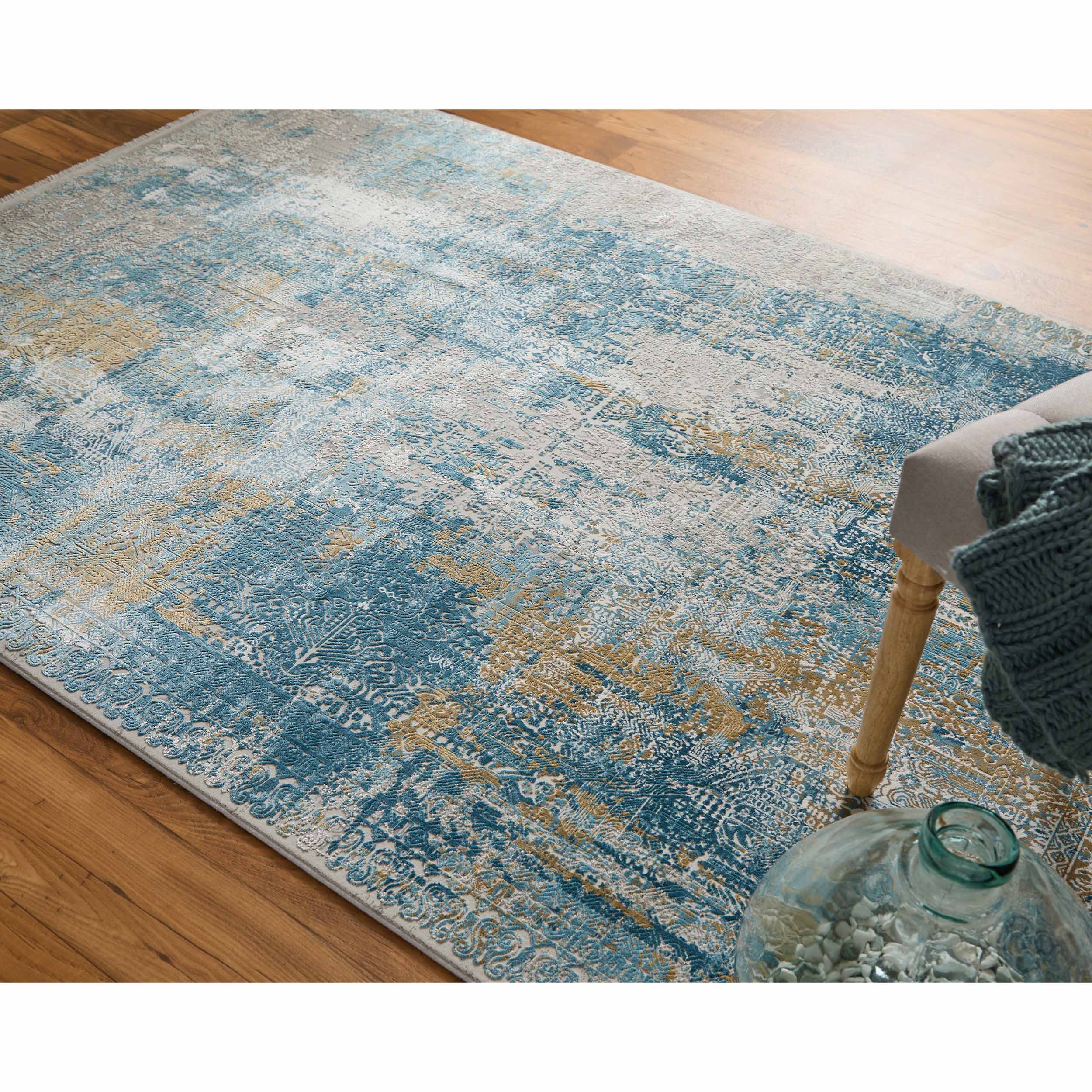 Feizy Rug Cadiz 3890F, Blue/Gray - Image 2