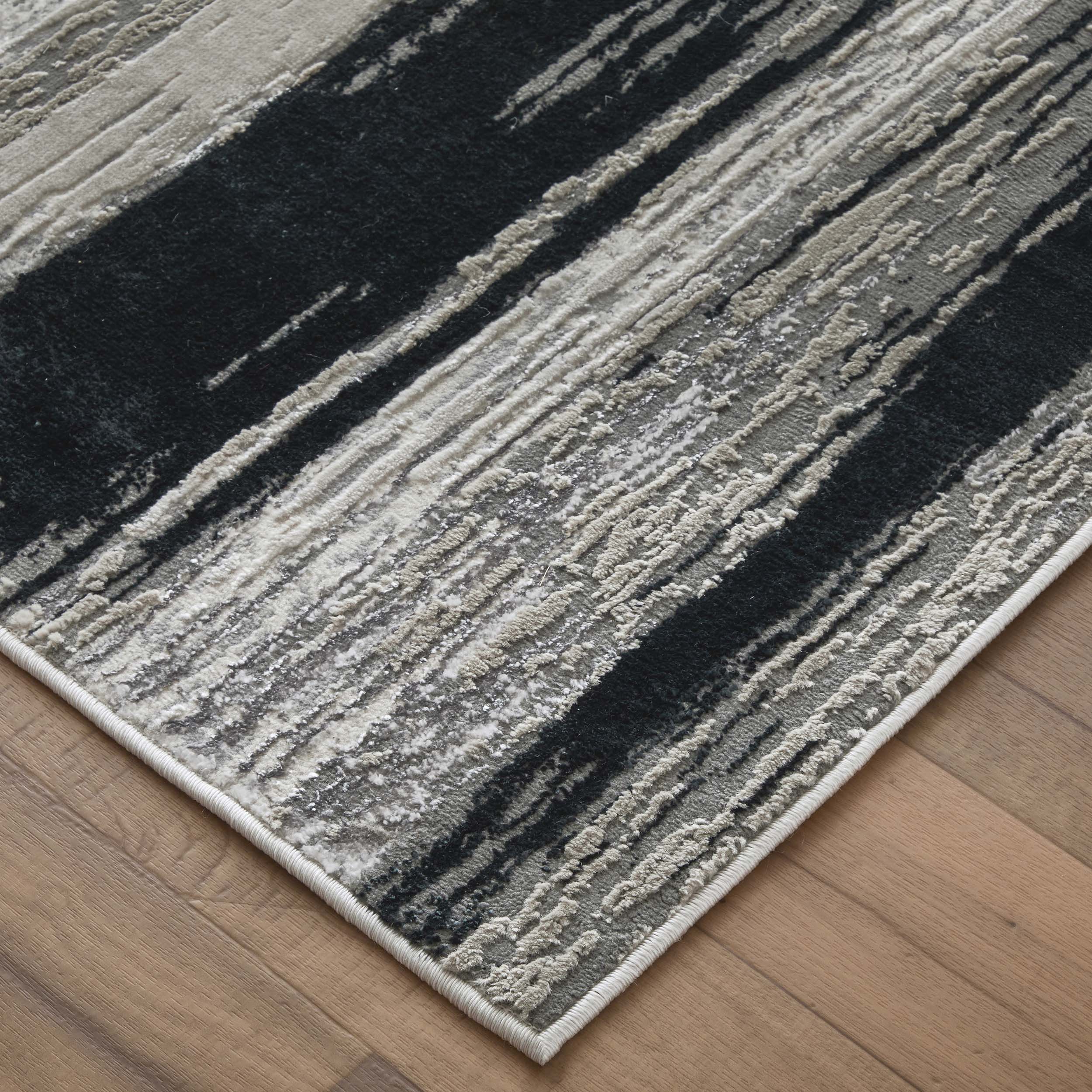 Feizy Rug Micah 3338F, Black/Silver - Image 2
