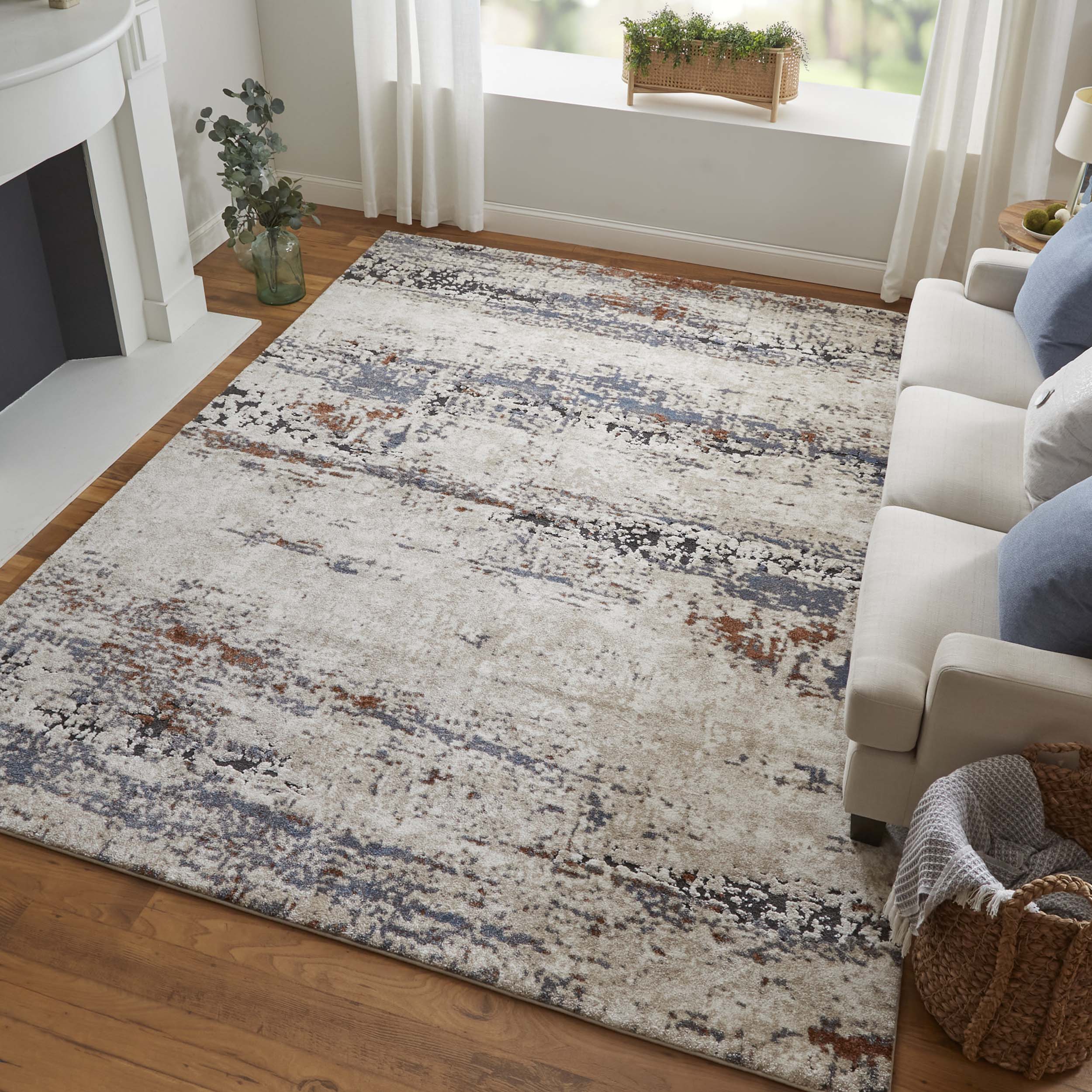 Feizy Rug Gilmore 39MLF, Ivory/Blue - Image 5